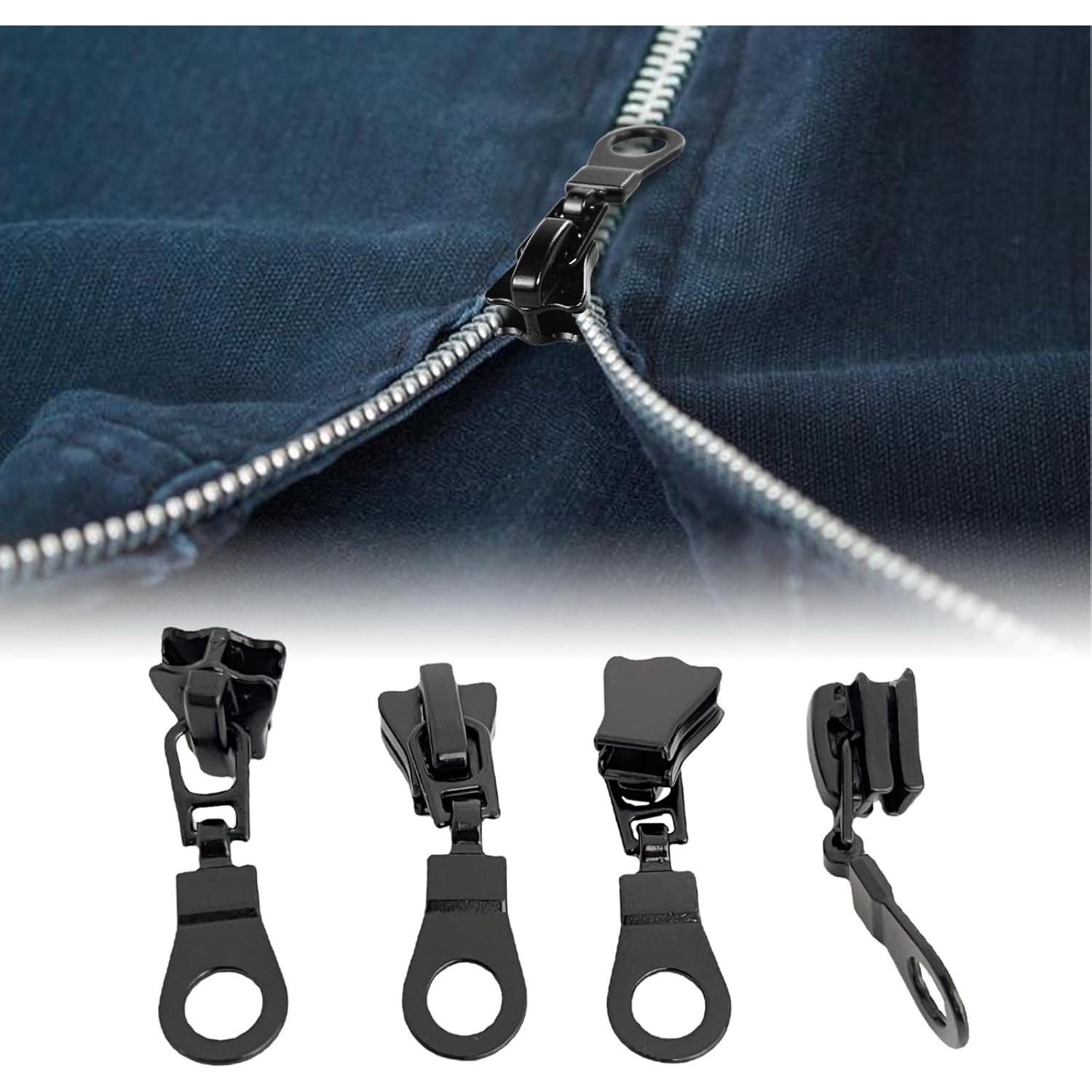 30 Piezas Tiradores de Cremallera #5 Metal Zinc Negro DIY