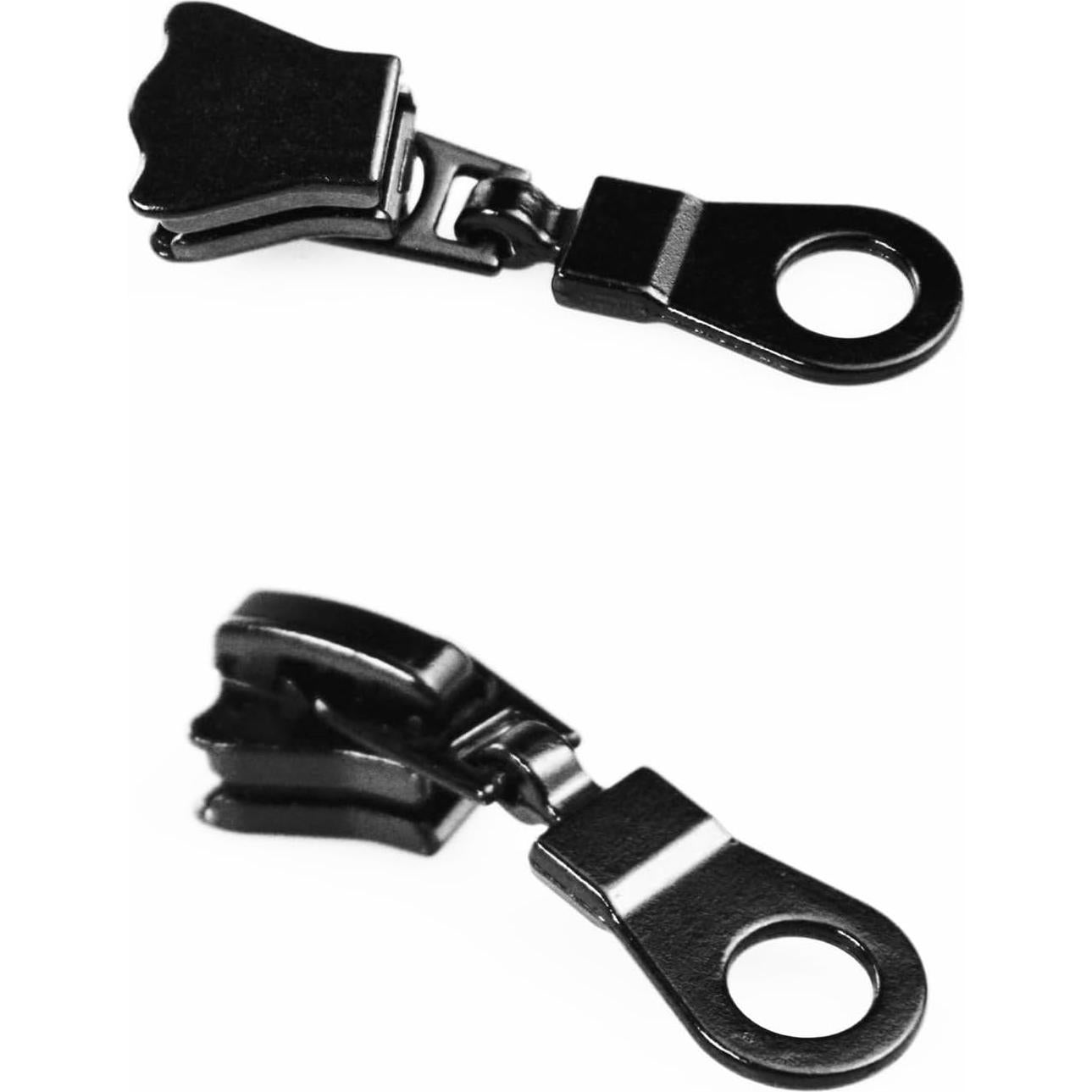 30 Piezas Tiradores de Cremallera #5 Metal Zinc Negro DIY