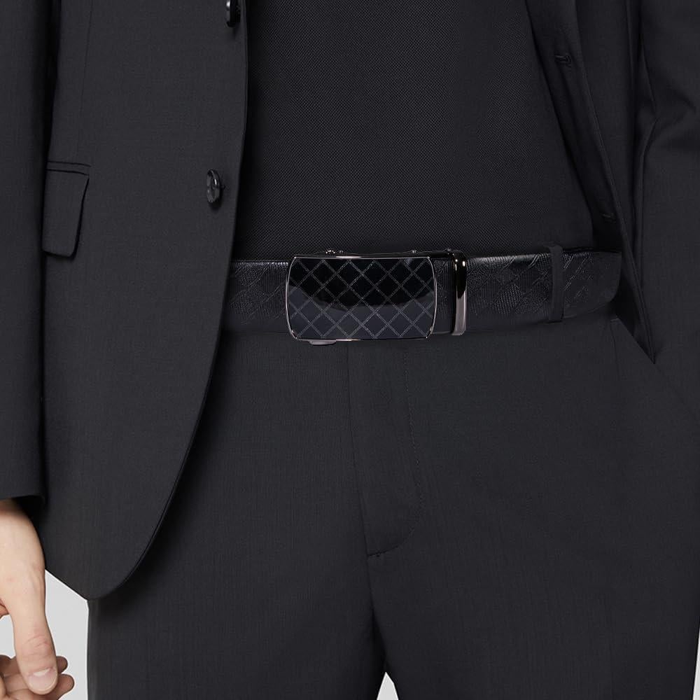 Cinturón de Ratchet Barry.Wang Cuero Genuino 2.86 cm Ajustable