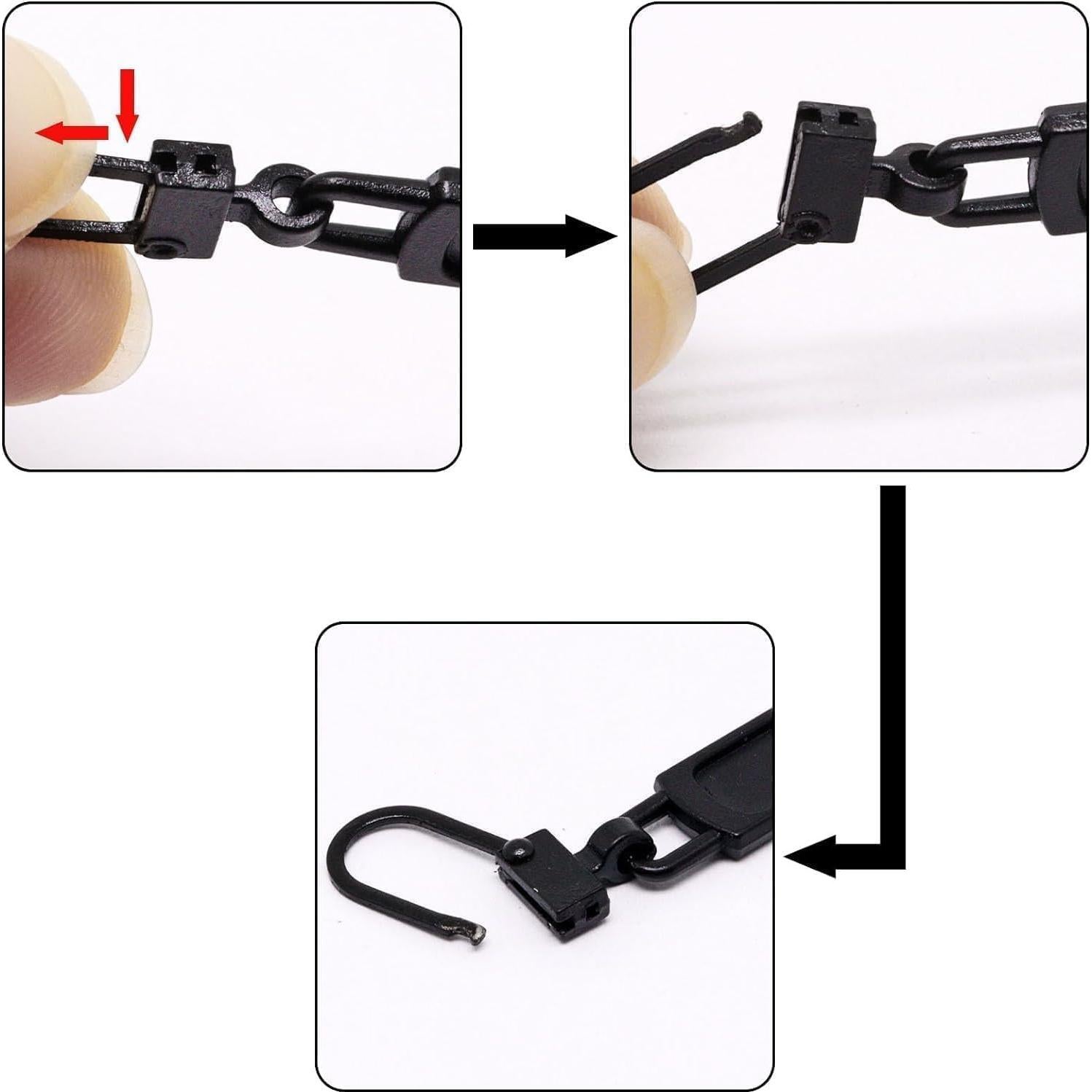 Kit de 2 Tiradores de Cremallera de Metal Negro Jizlan