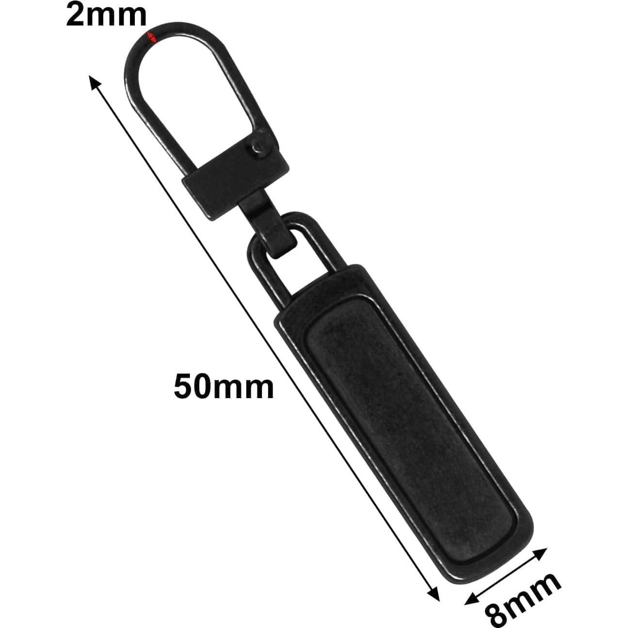 Kit de 2 Tiradores de Cremallera de Metal Negro Jizlan