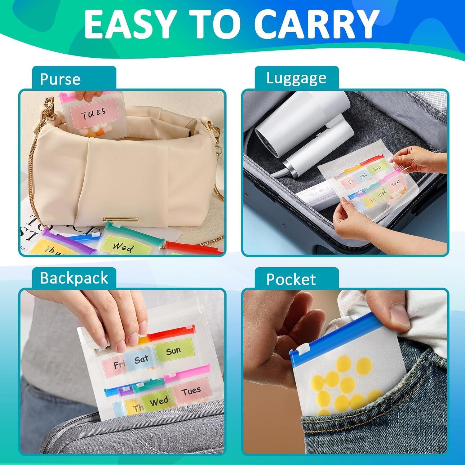 Organizador de Pastillas MARFOREVER 47 Pcs con Etiquetas