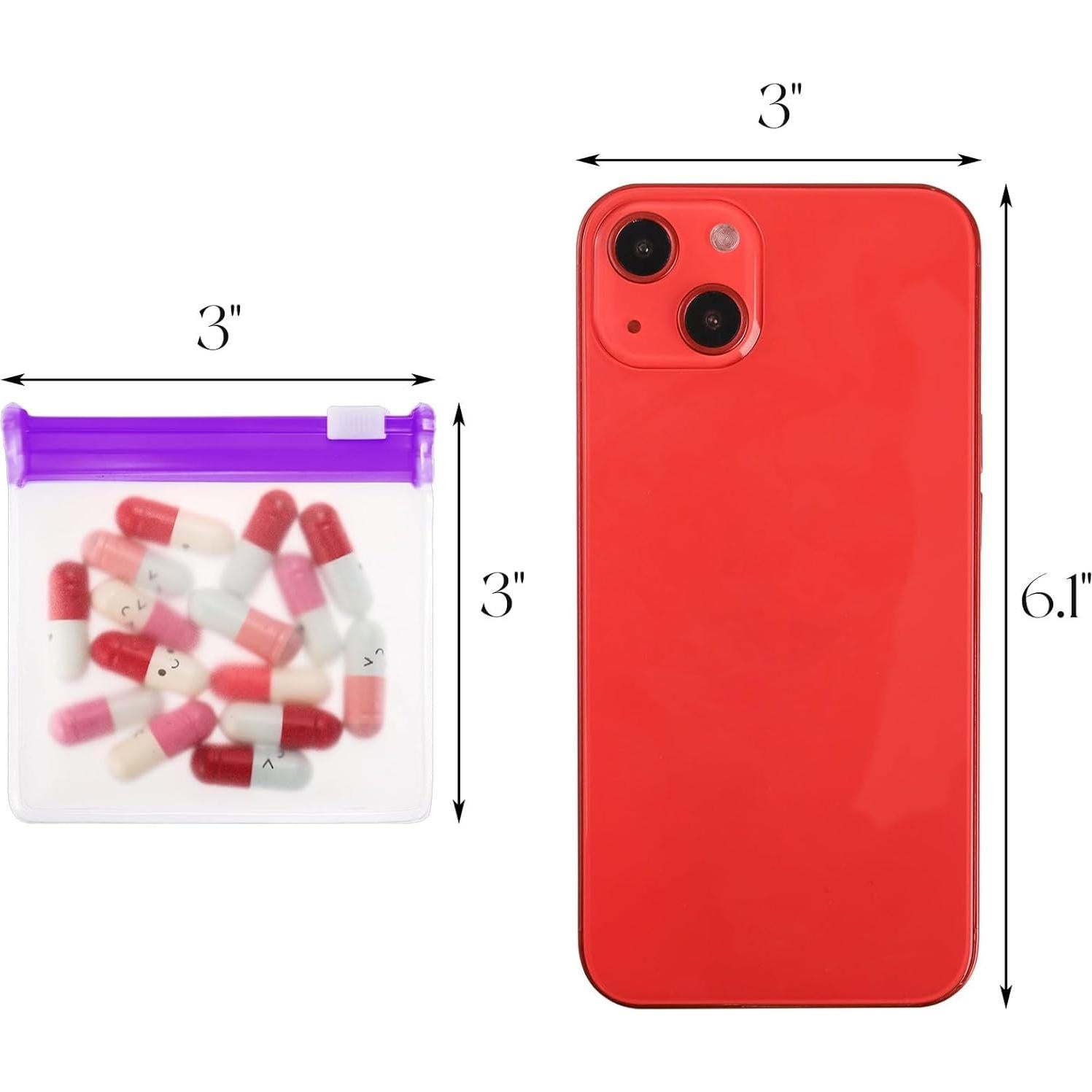 Goaste 56 Bolsas de Píldoras Reutilizables con Cierre 7.62x7.62cm