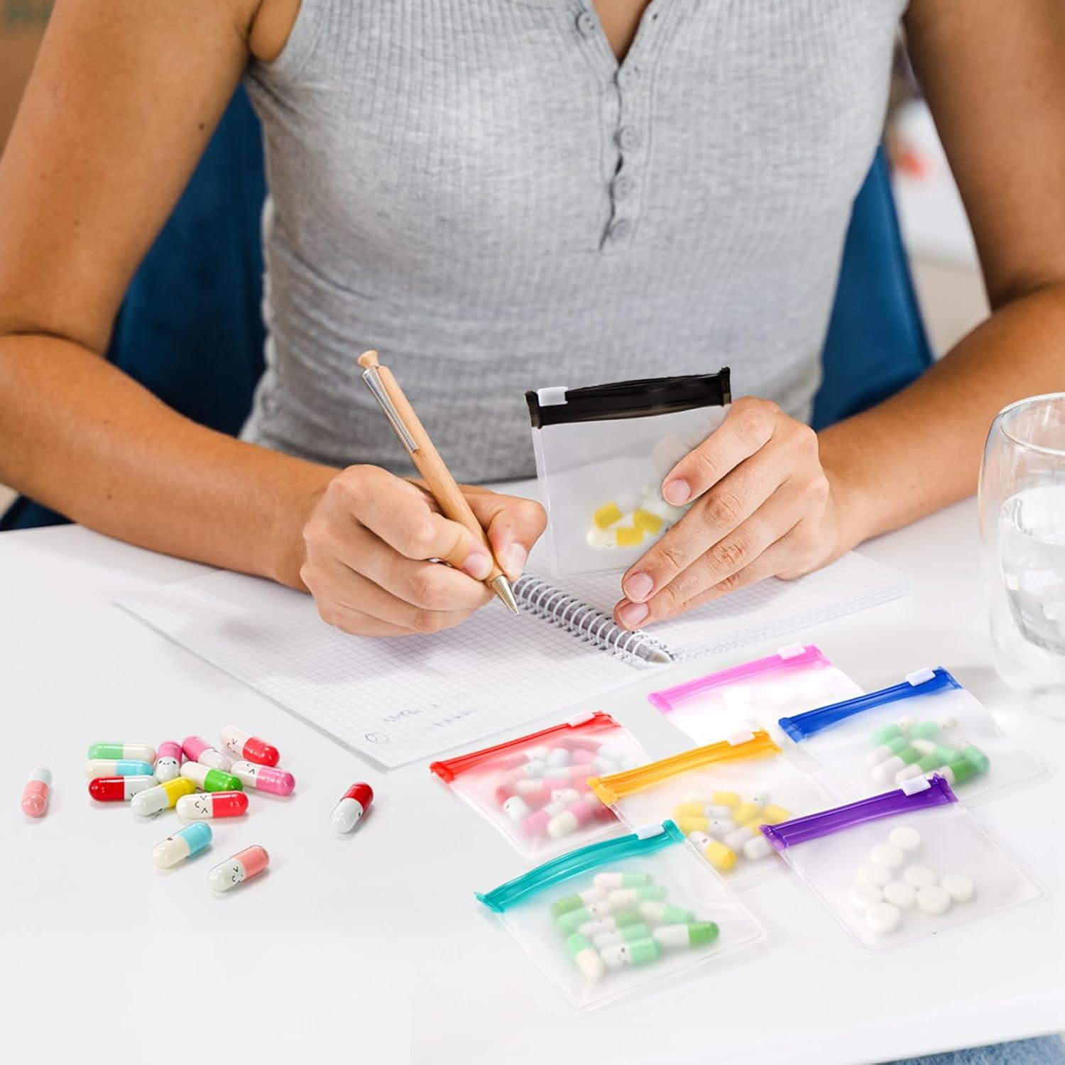 Goaste 56 Bolsas de Píldoras Reutilizables con Cierre 7.62x7.62cm