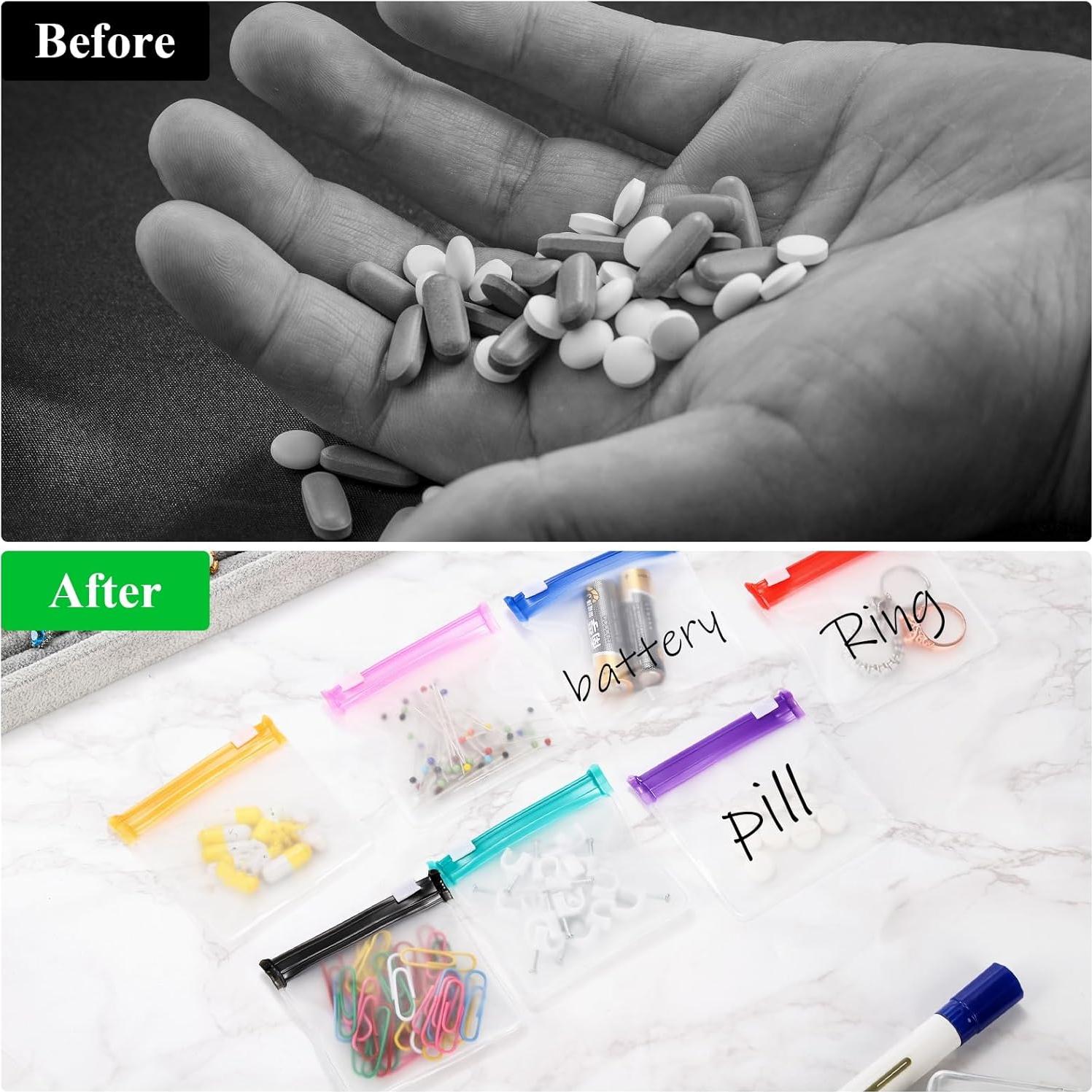 Goaste 56 Bolsas de Píldoras Reutilizables con Cierre 7.62x7.62cm