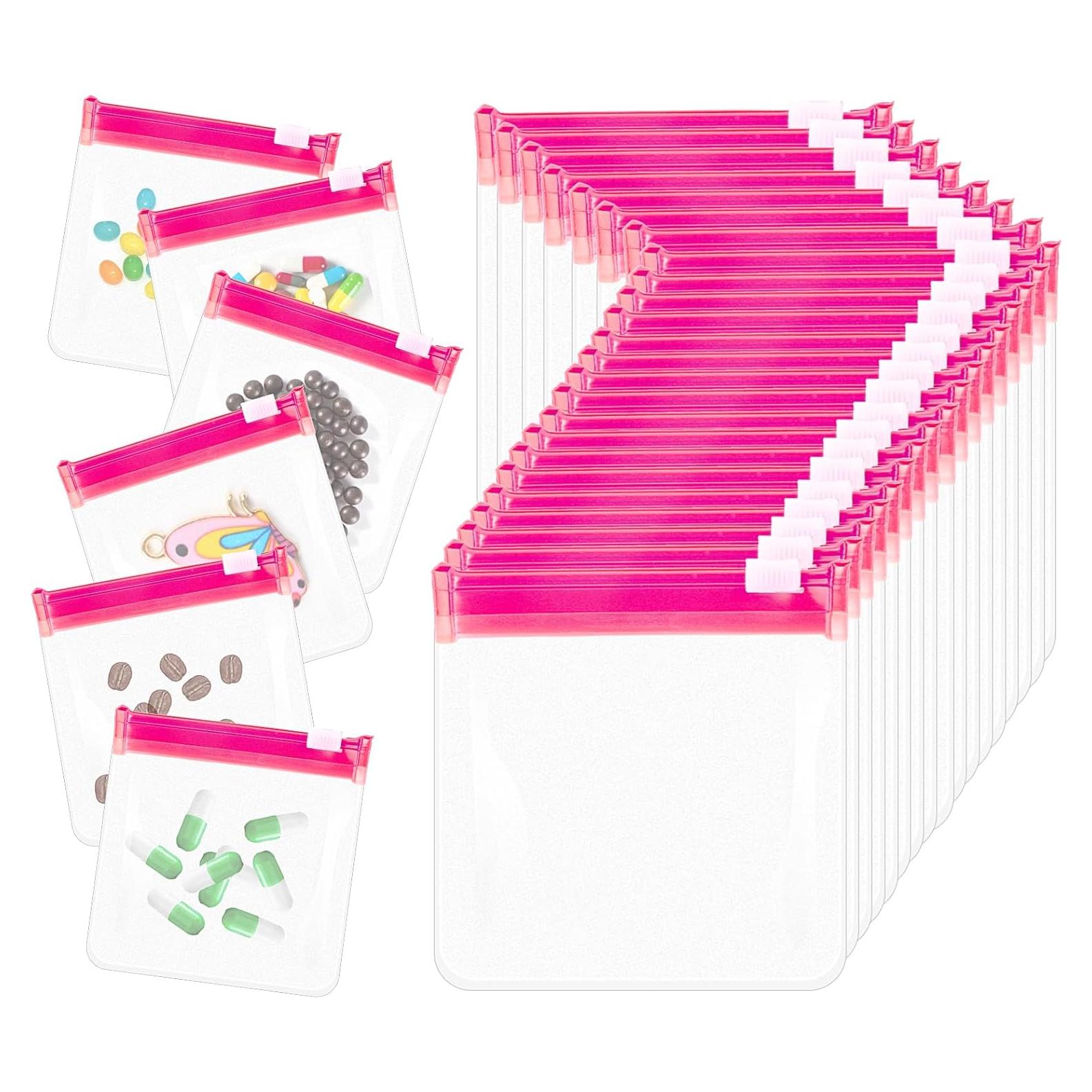 24 Bolsas de Pastillas Reutilizables Sliverdew Rosa 7.5x7.5cm