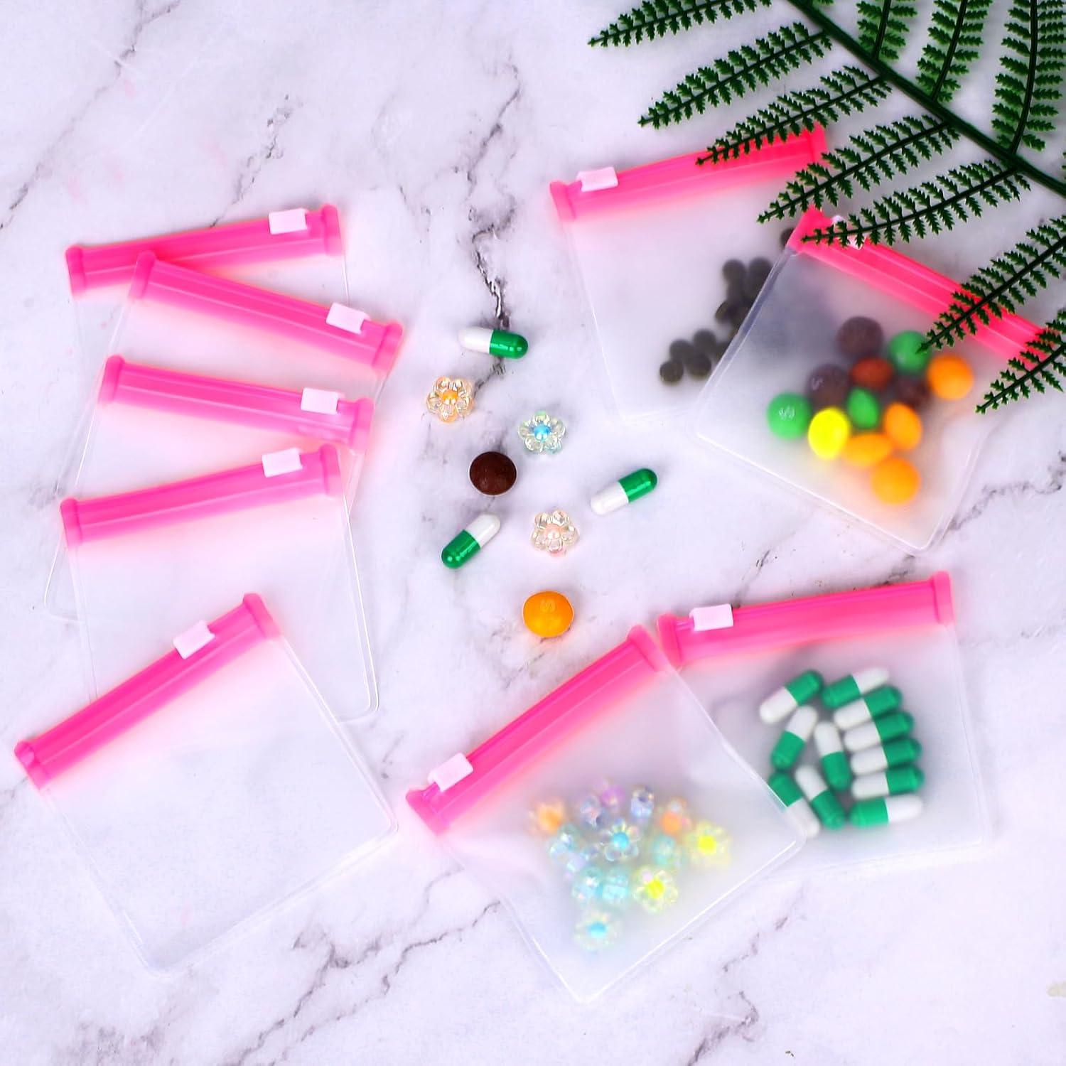 24 Bolsas de Pastillas Reutilizables Sliverdew Rosa 7.5x7.5cm