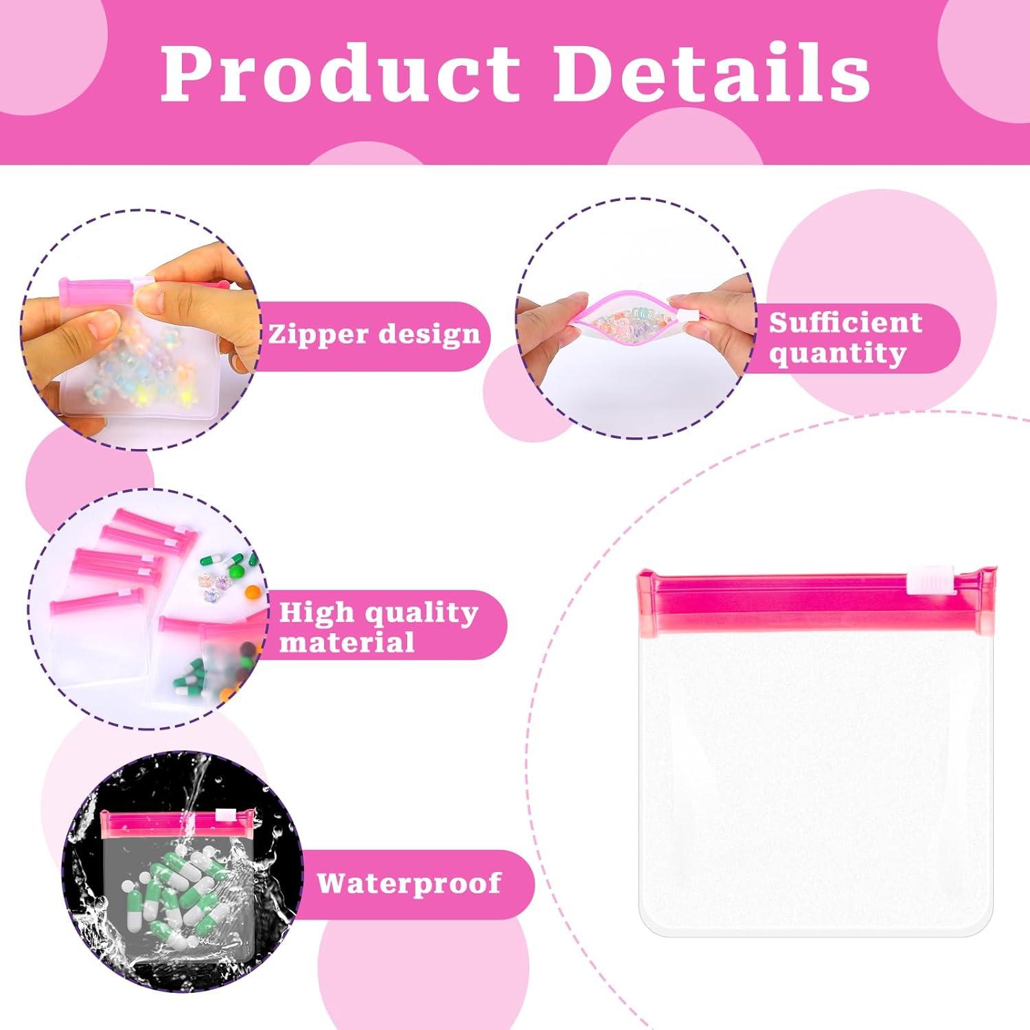 24 Bolsas de Pastillas Reutilizables Sliverdew Rosa 7.5x7.5cm