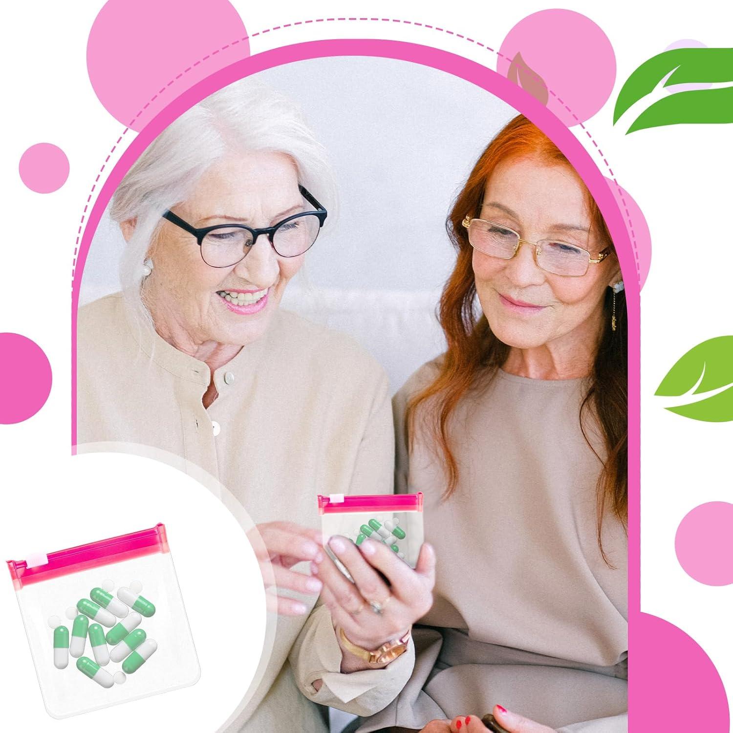 24 Bolsas de Pastillas Reutilizables Sliverdew Rosa 7.5x7.5cm