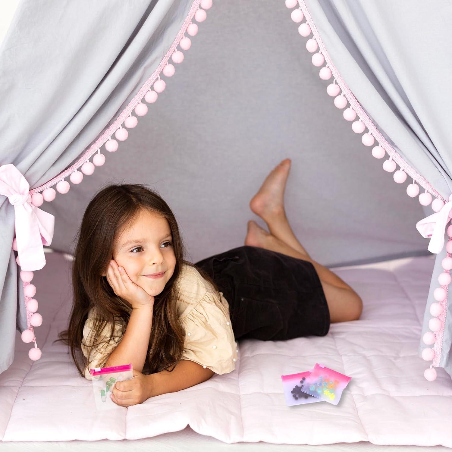 24 Bolsas de Pastillas Reutilizables Sliverdew Rosa 7.5x7.5cm