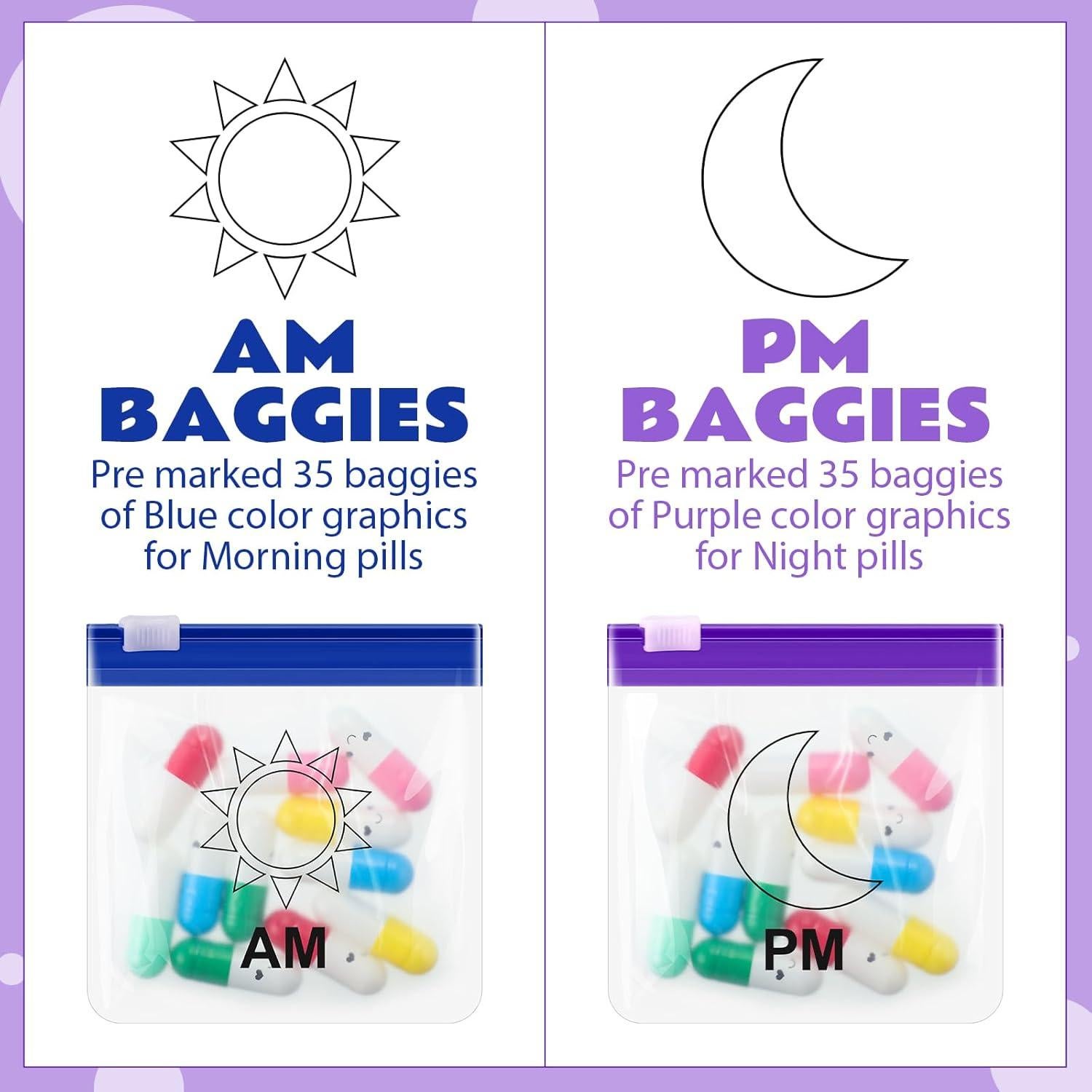 70 Bolsas de Pastillas Reutilizables Sherr - Cierre Deslizante