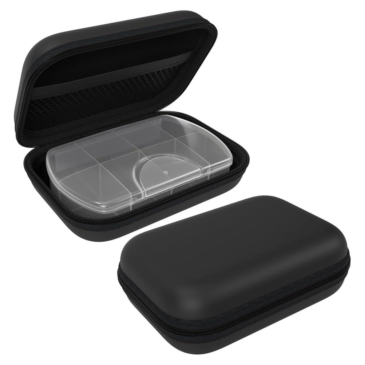 Estuche de Pastillas Ezy Dose Duro 8 Compartimentos Negro