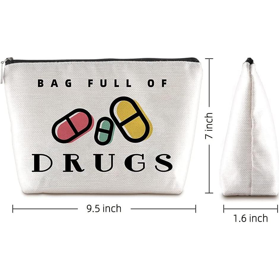 Bolsa de maquillaje de lino Natural Heals 22.86x17.78 cm