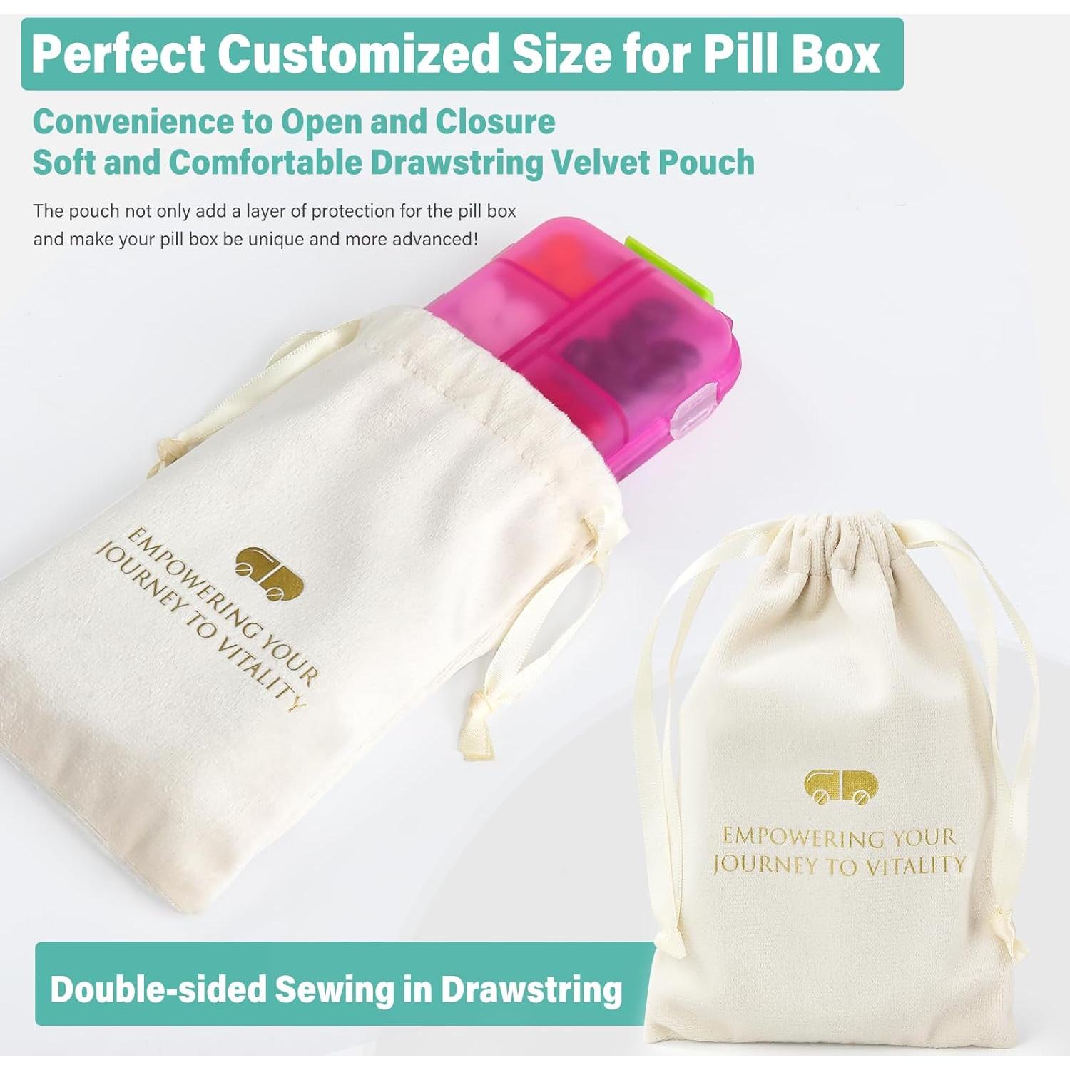 Organizador de Pastillas VITEVER Rosa 10 Compartimentos Bolsa