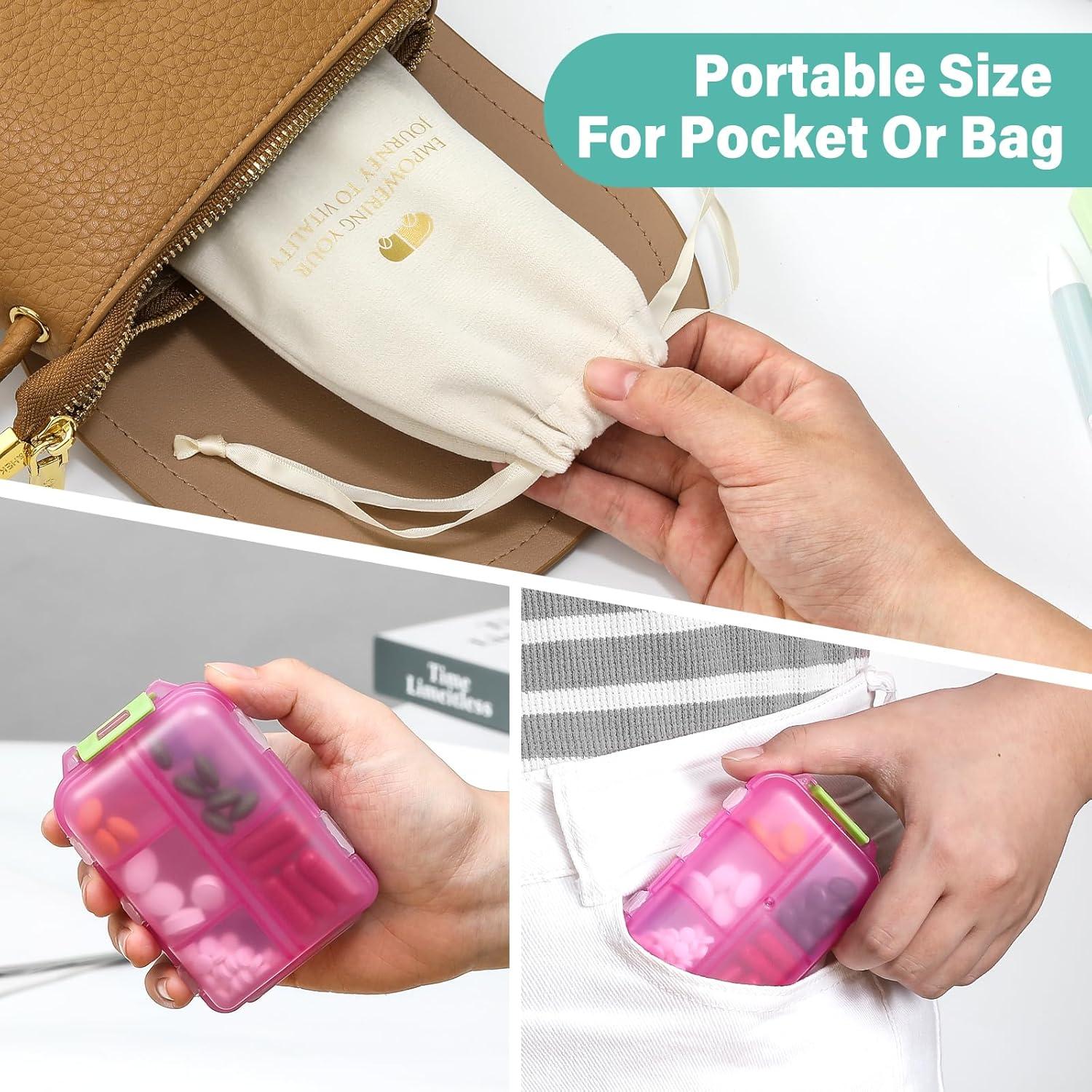 Organizador de Pastillas VITEVER Rosa 10 Compartimentos Bolsa