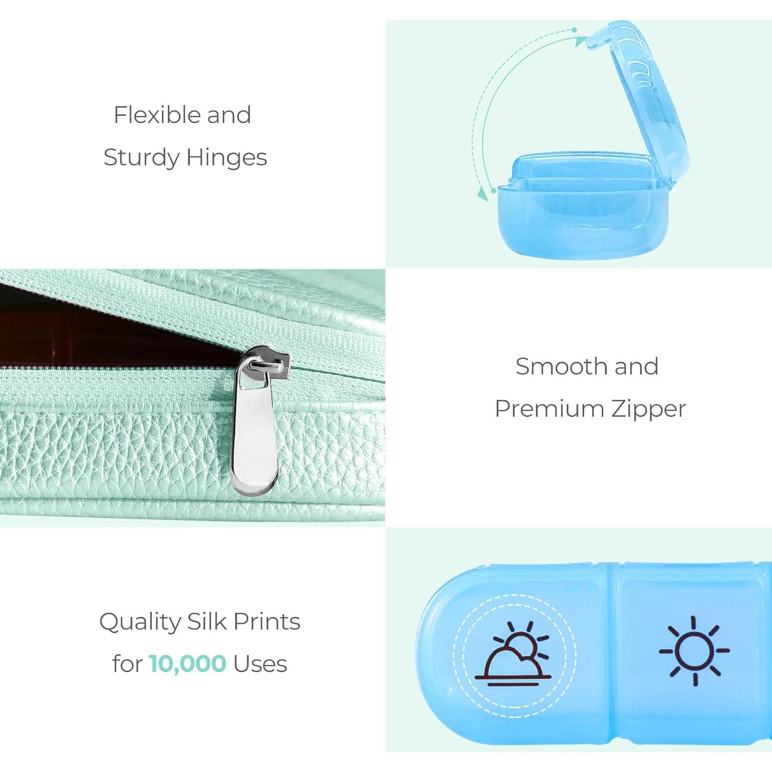 Organizador de Pastillas AMOOS 3 Veces al Día Azul Cian