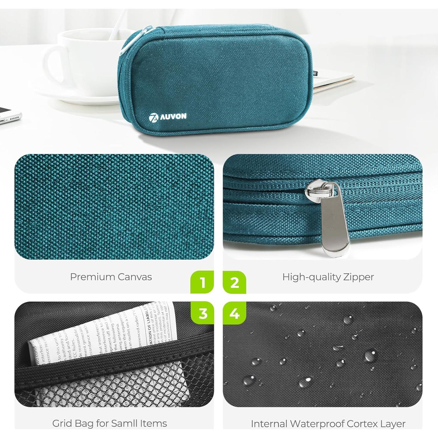 AUVON Organizador de Pastillas Semanal Cian 7 Días AM/PM