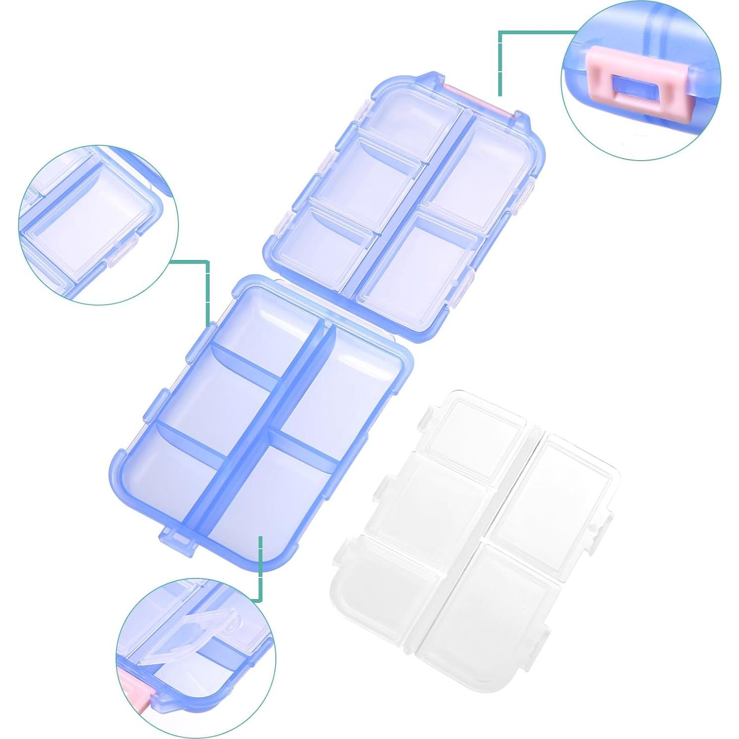 Organizador de Pastillas de Viaje Zuihug 10 Compartimentos Azul