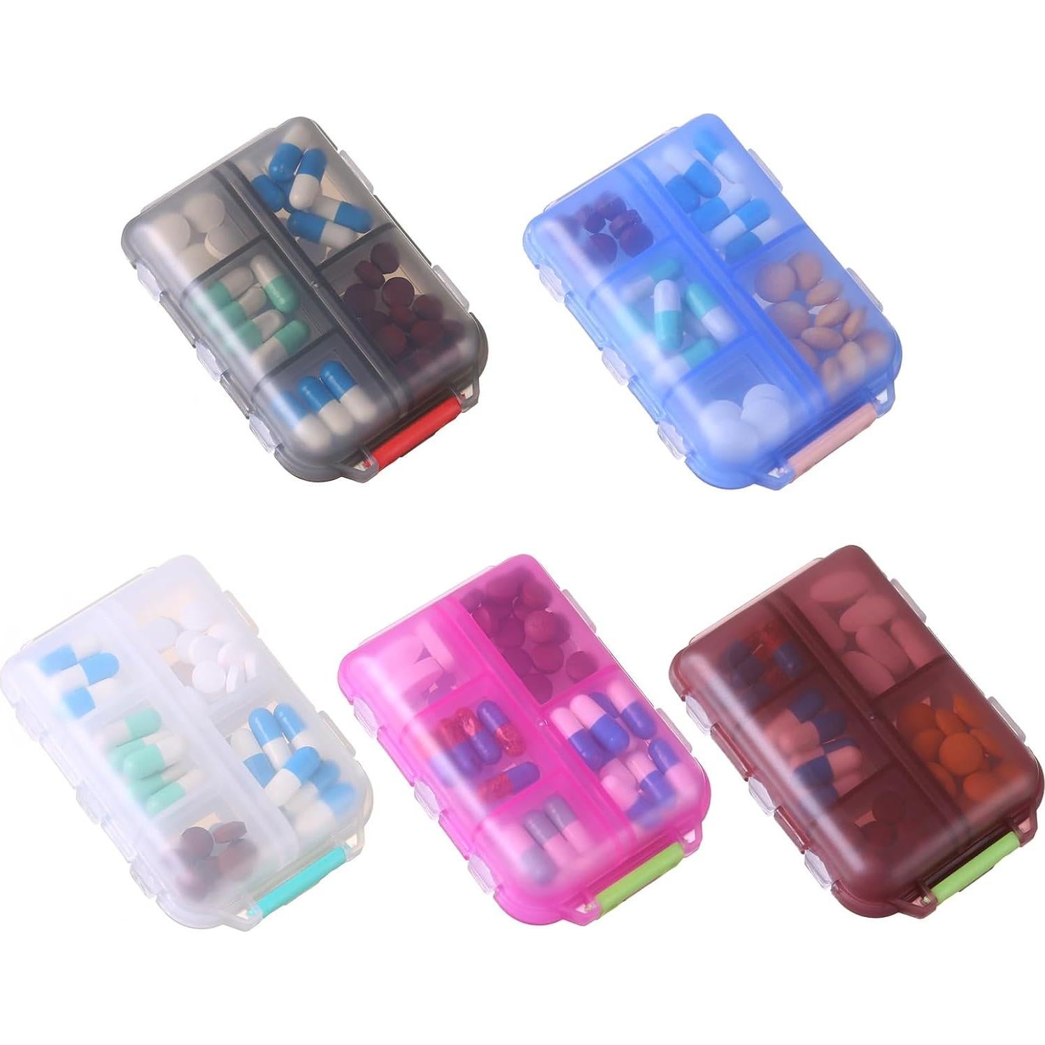 Organizador de Pastillas de Viaje Zuihug 10 Compartimentos Azul