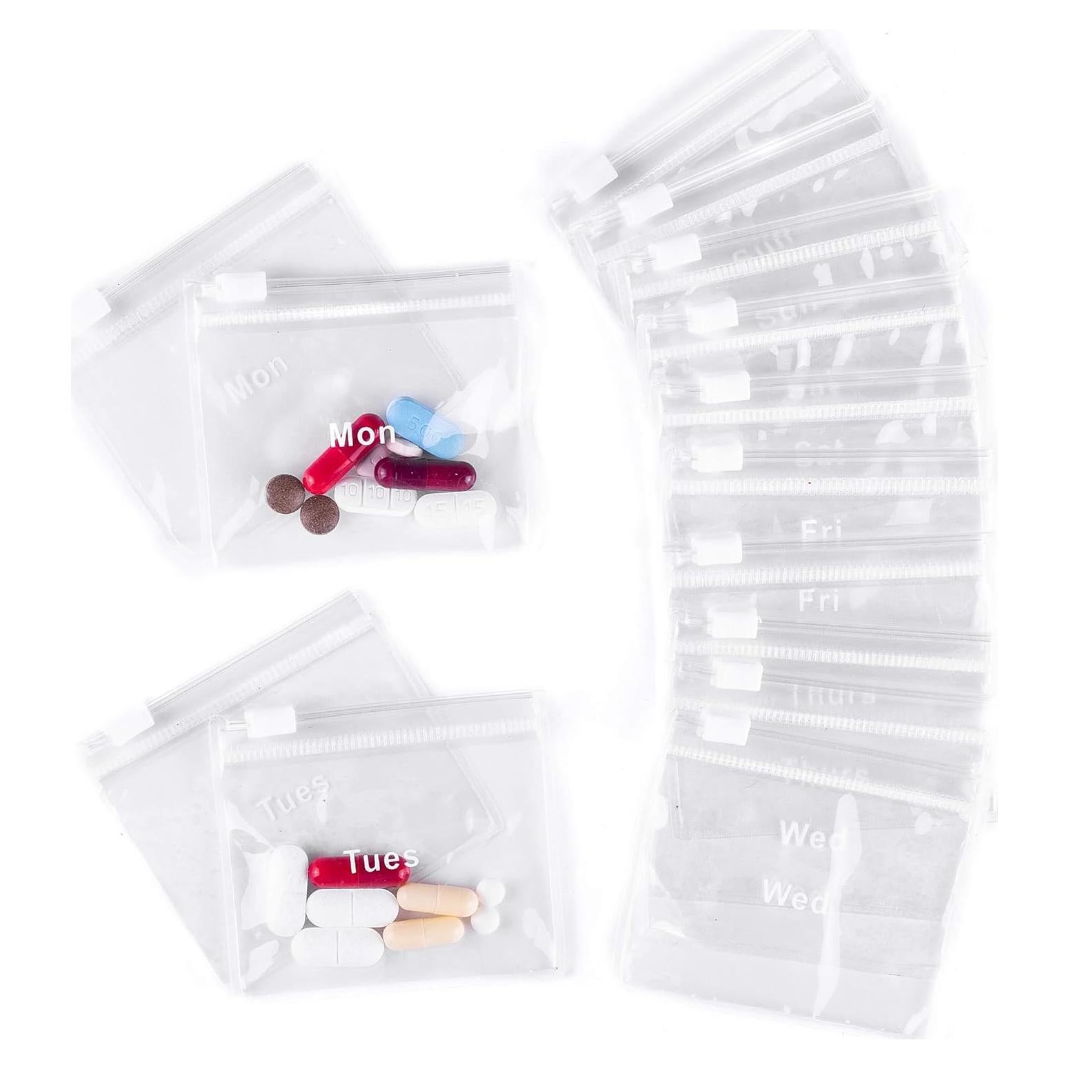 Bolsas de pastillas reutilizables TeloTravel 14 unidades 7.62x6.99 cm