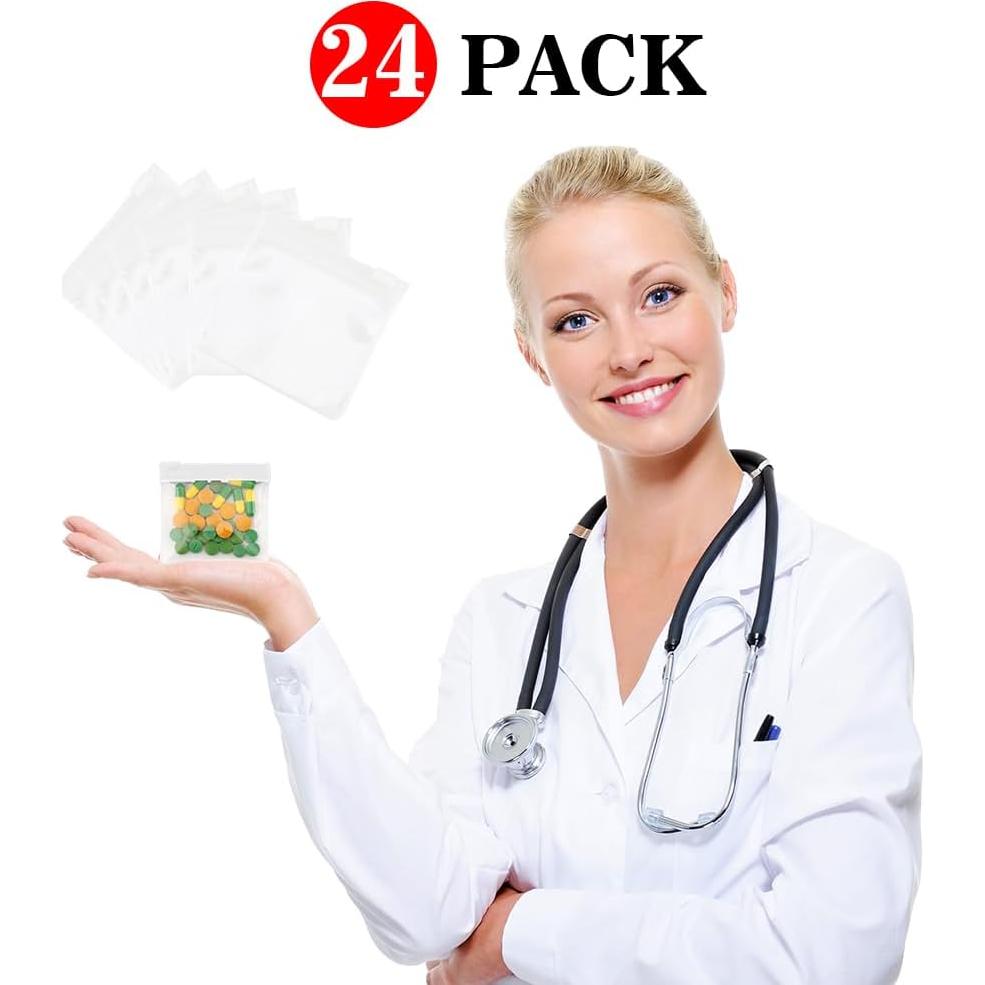 Bolsas para Medicamentos Reutilizables UnslQonds 24 PCS Transparente