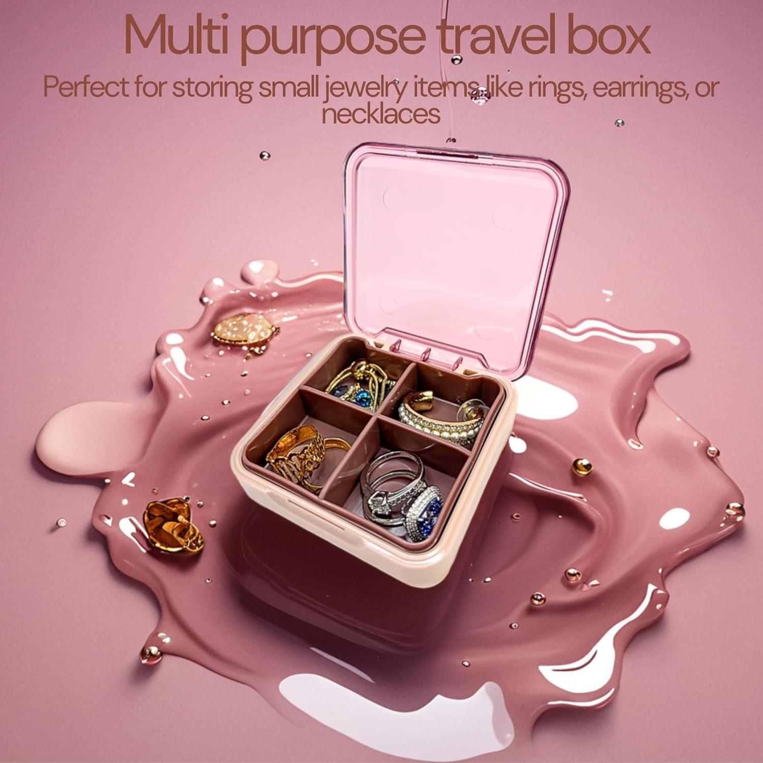 Estuche Organizador de Pastillas Rosa Doselle 4 Compartimentos