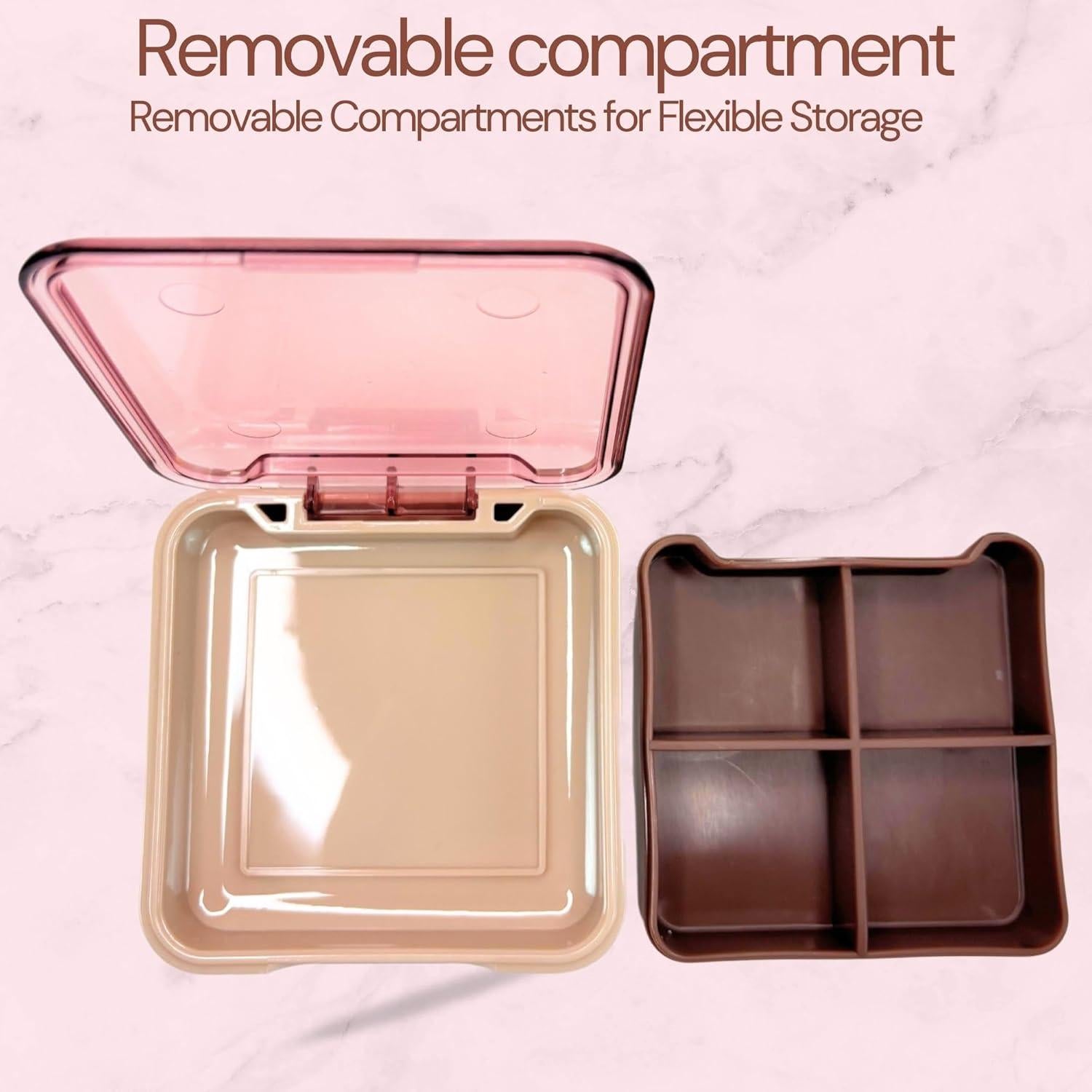 Estuche Organizador de Pastillas Rosa Doselle 4 Compartimentos