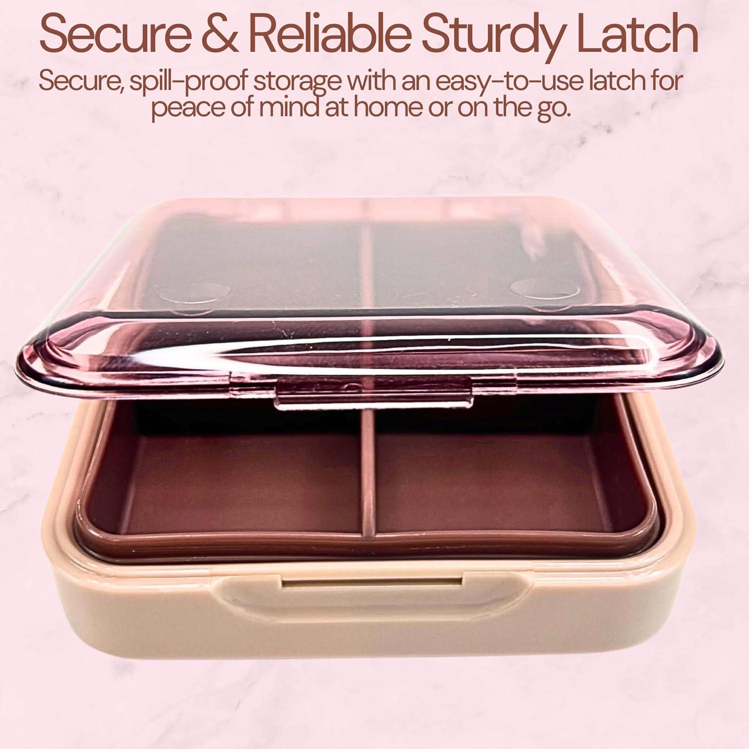 Estuche Organizador de Pastillas Rosa Doselle 4 Compartimentos