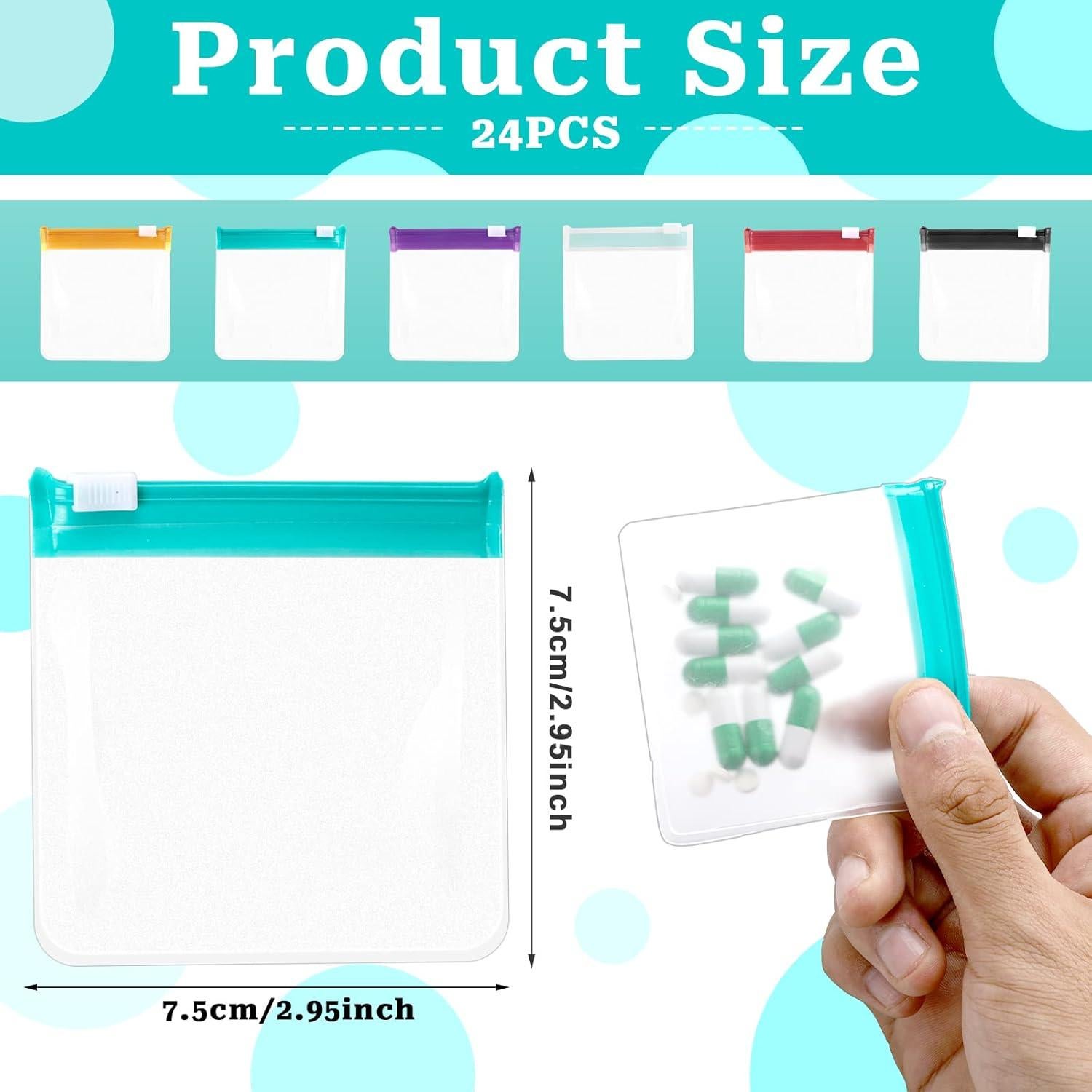 Bolsas Reutilizables para Pastillas Sliverdew 24 Piezas 75x75mm