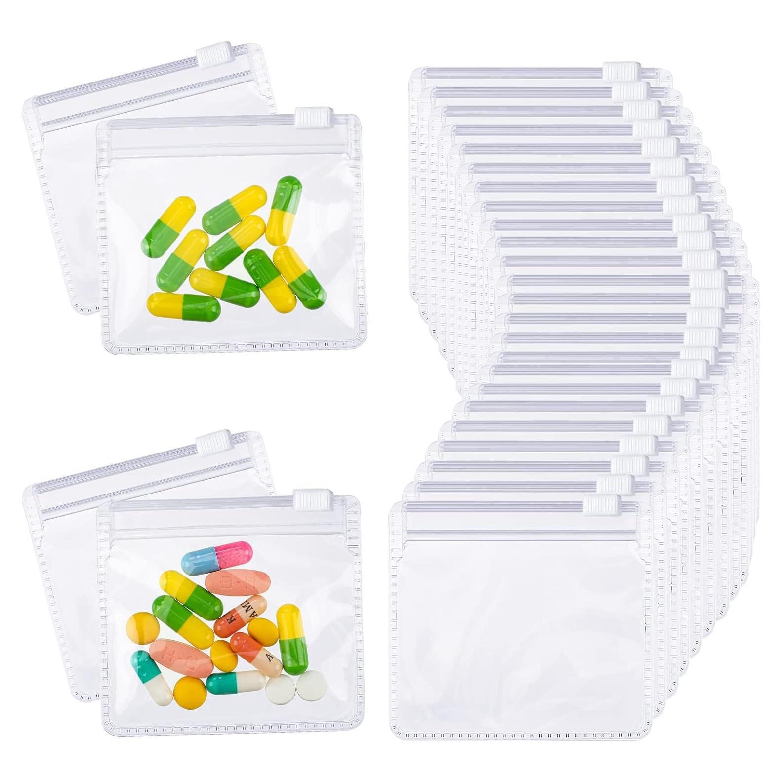 Conjunto de 24 Bolsas Reutilizables Nuanchu 7x7.6cm para Medicamentos