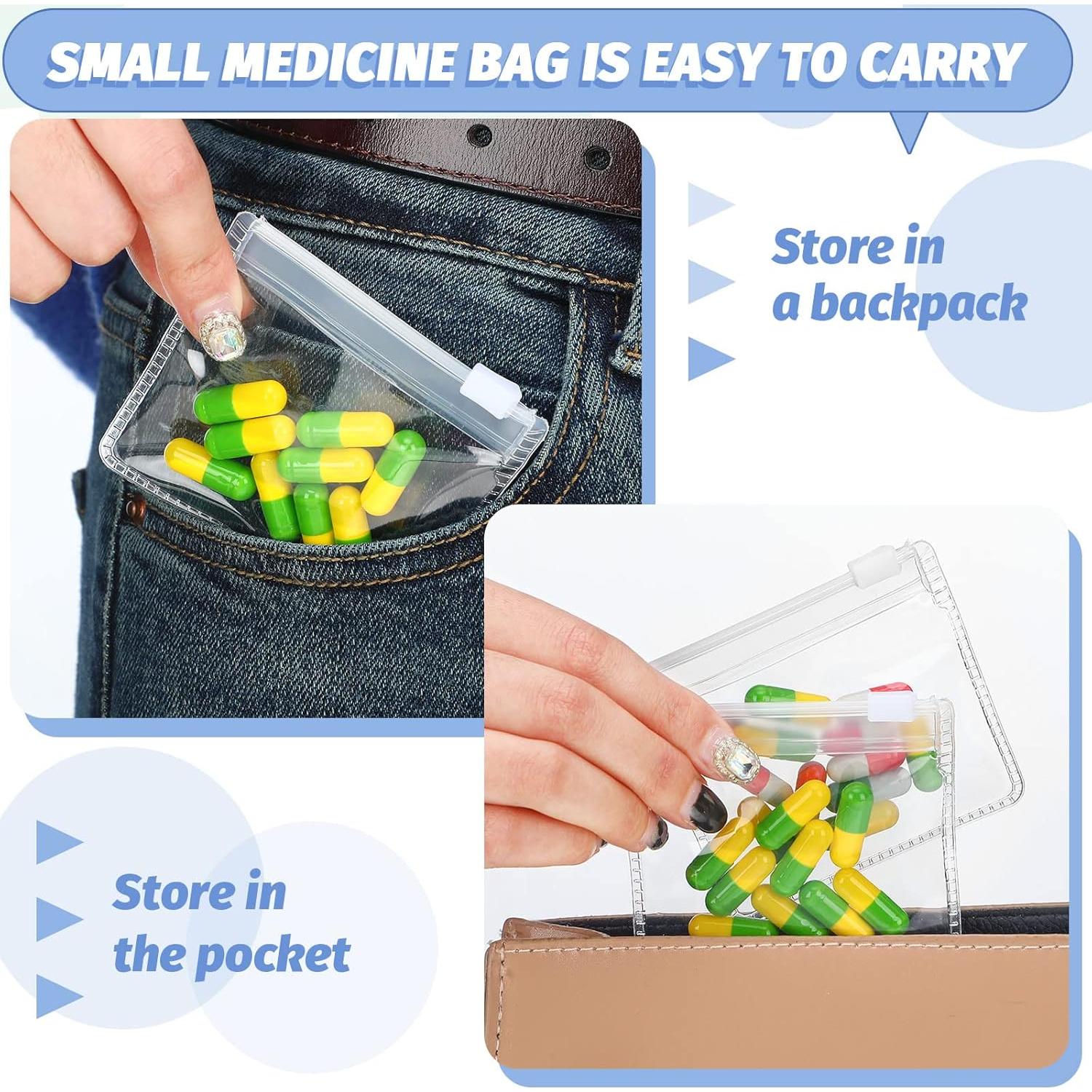 Conjunto de 24 Bolsas Reutilizables Nuanchu 7x7.6cm para Medicamentos