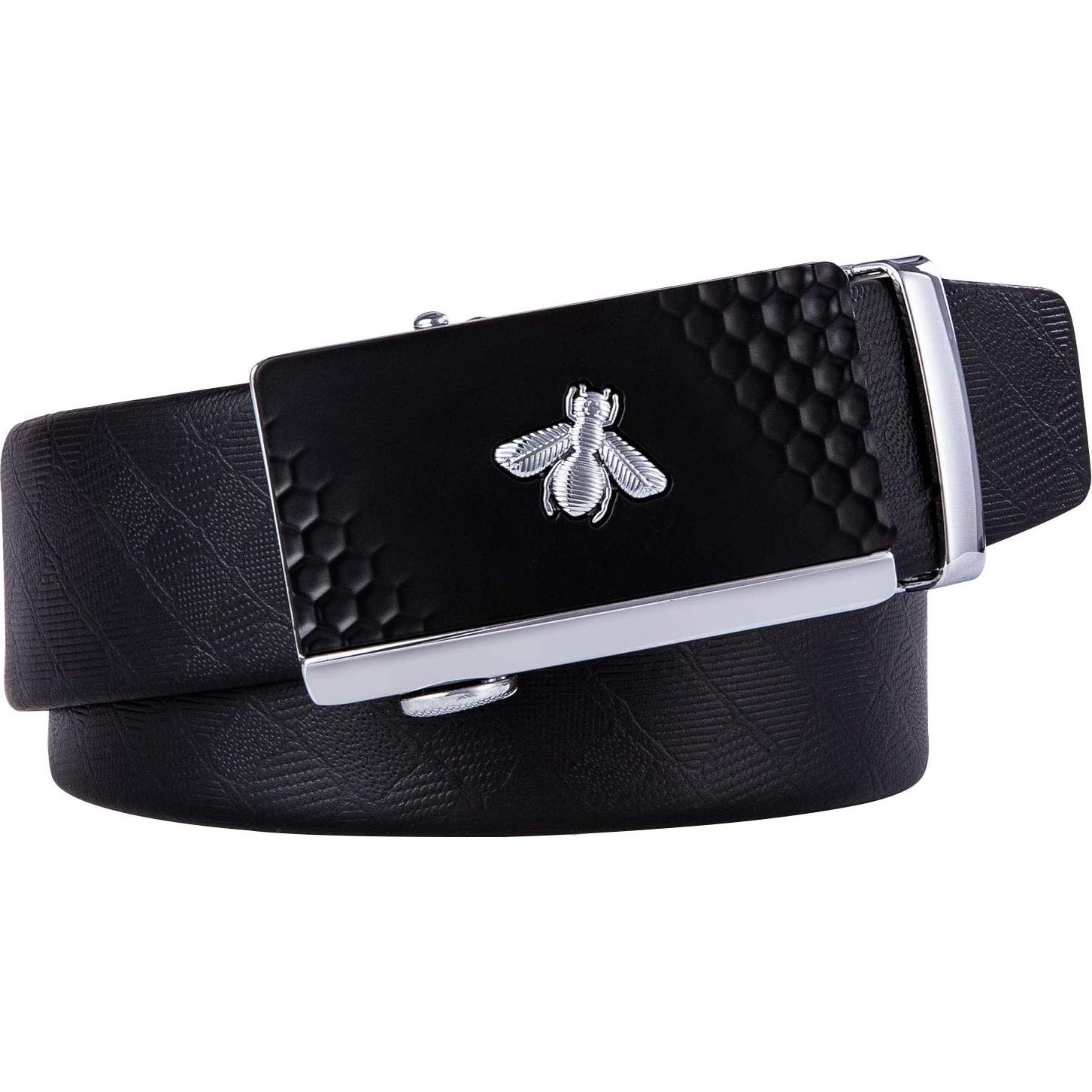 Cinturón de Ratchet Barry.Wang Cuero Genuino Hebilla Automática