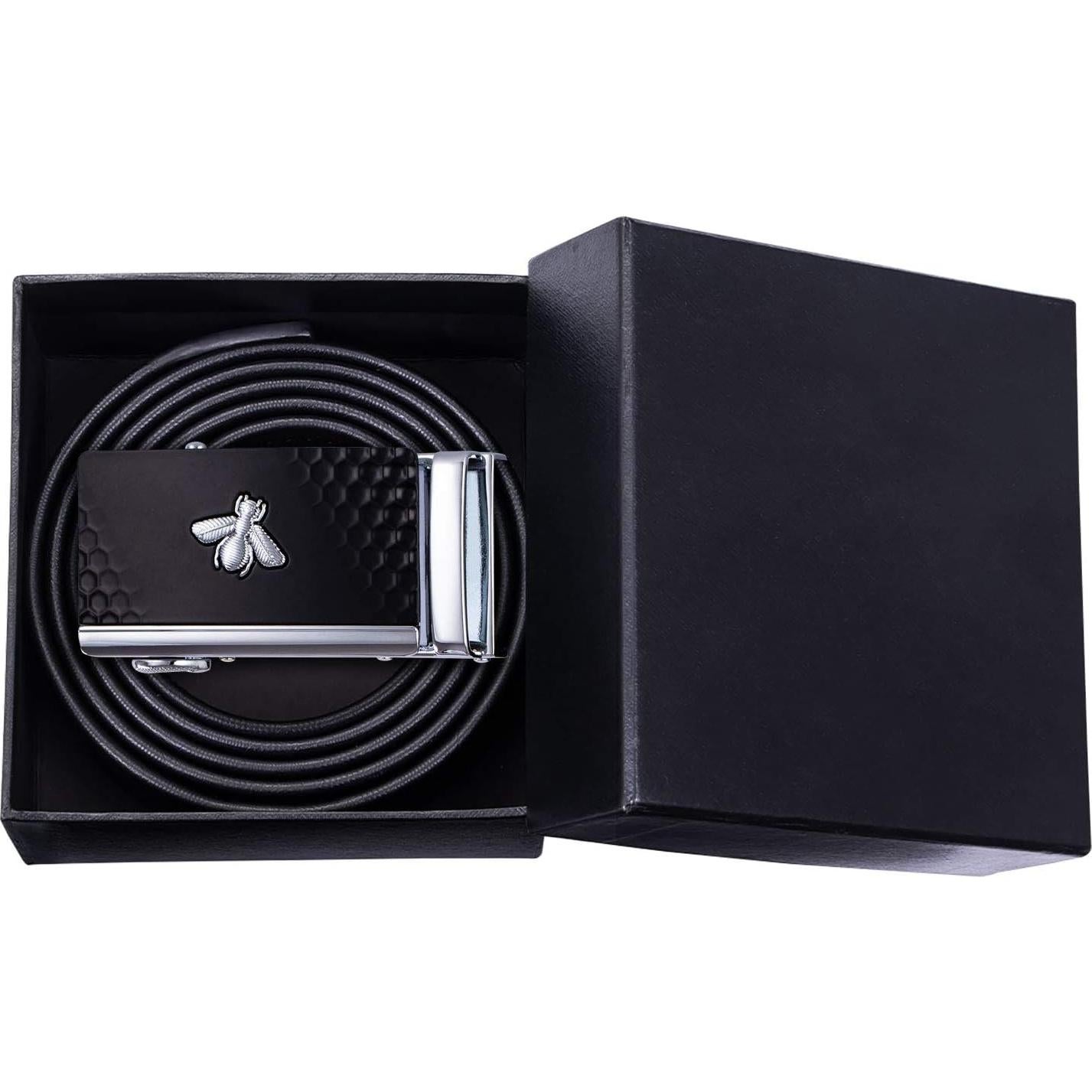 Cinturón de Ratchet Barry.Wang Cuero Genuino Hebilla Automática