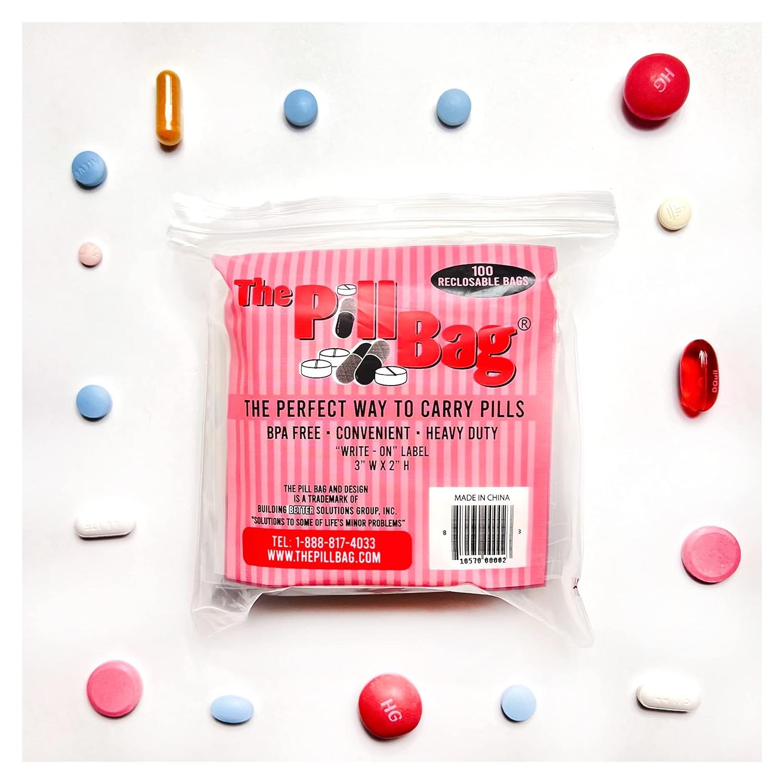 100 Bolsas Reutilizables ThePillBag para Pastillas y Viajes