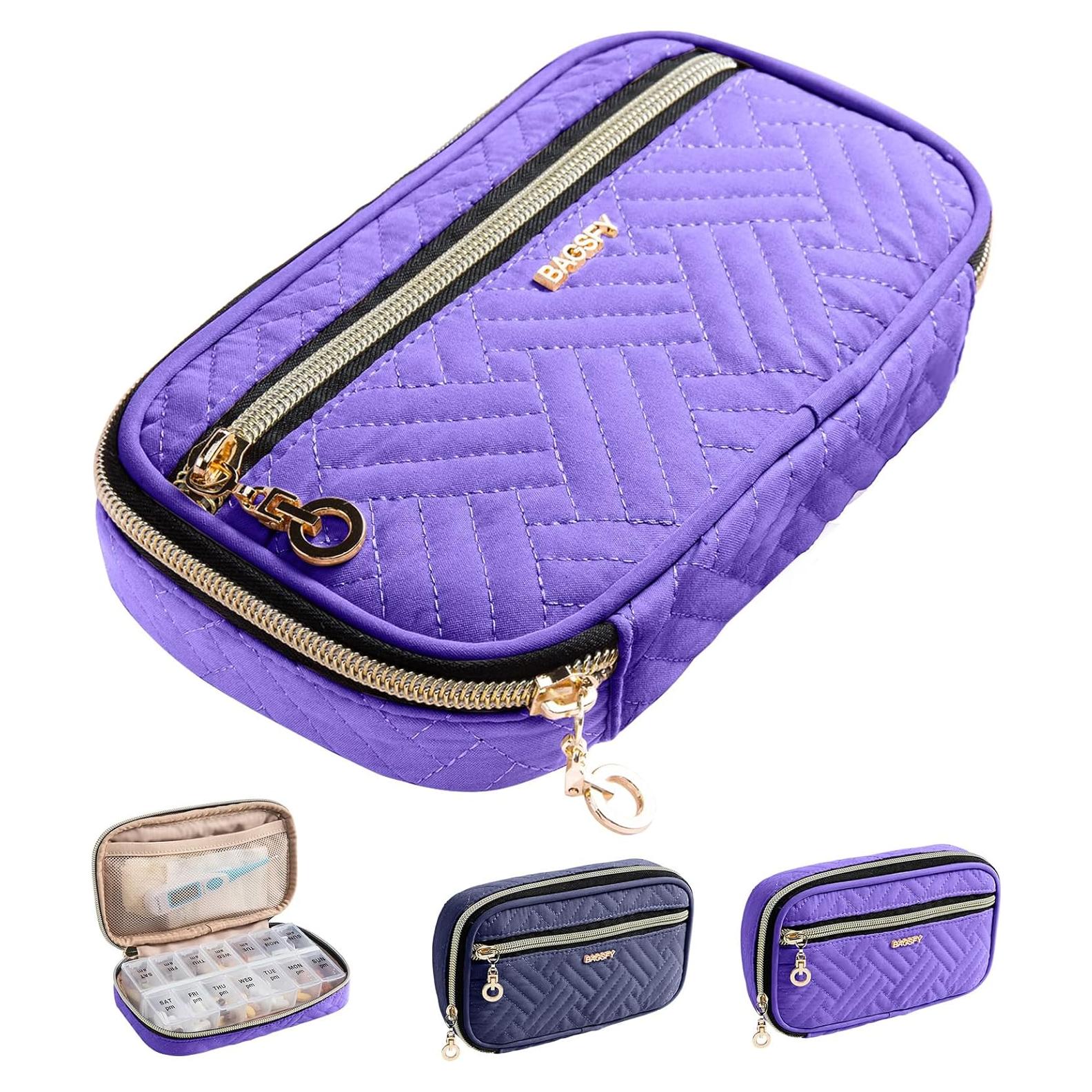 Organizador Semanal de Pastillas BAGSFY 14x9cm Púrpura