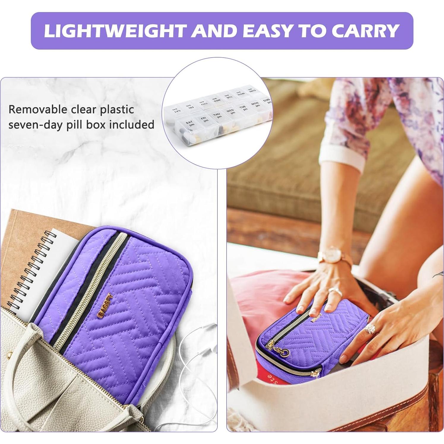 Organizador Semanal de Pastillas BAGSFY 14x9cm Púrpura
