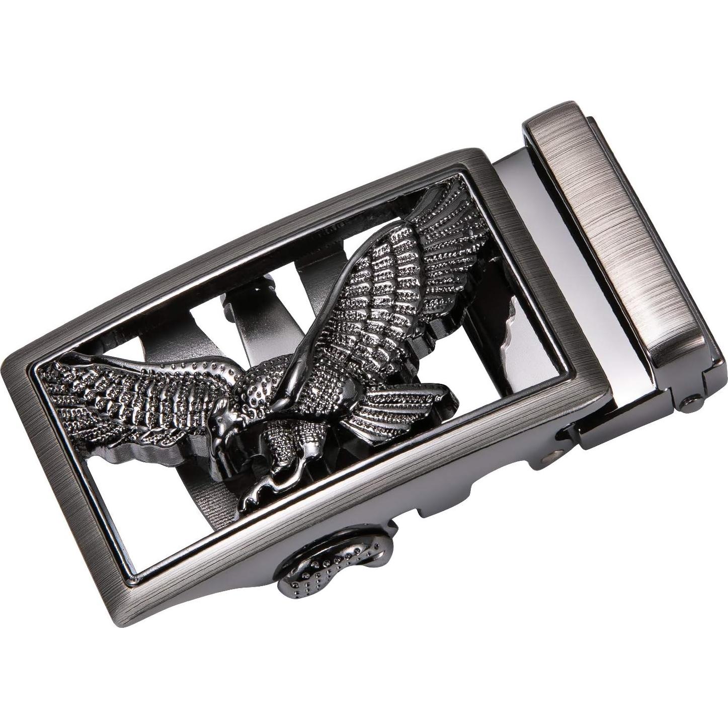 Cinturón Ratchet Barry.Wang Cuero Genuino Negro 2.86cm