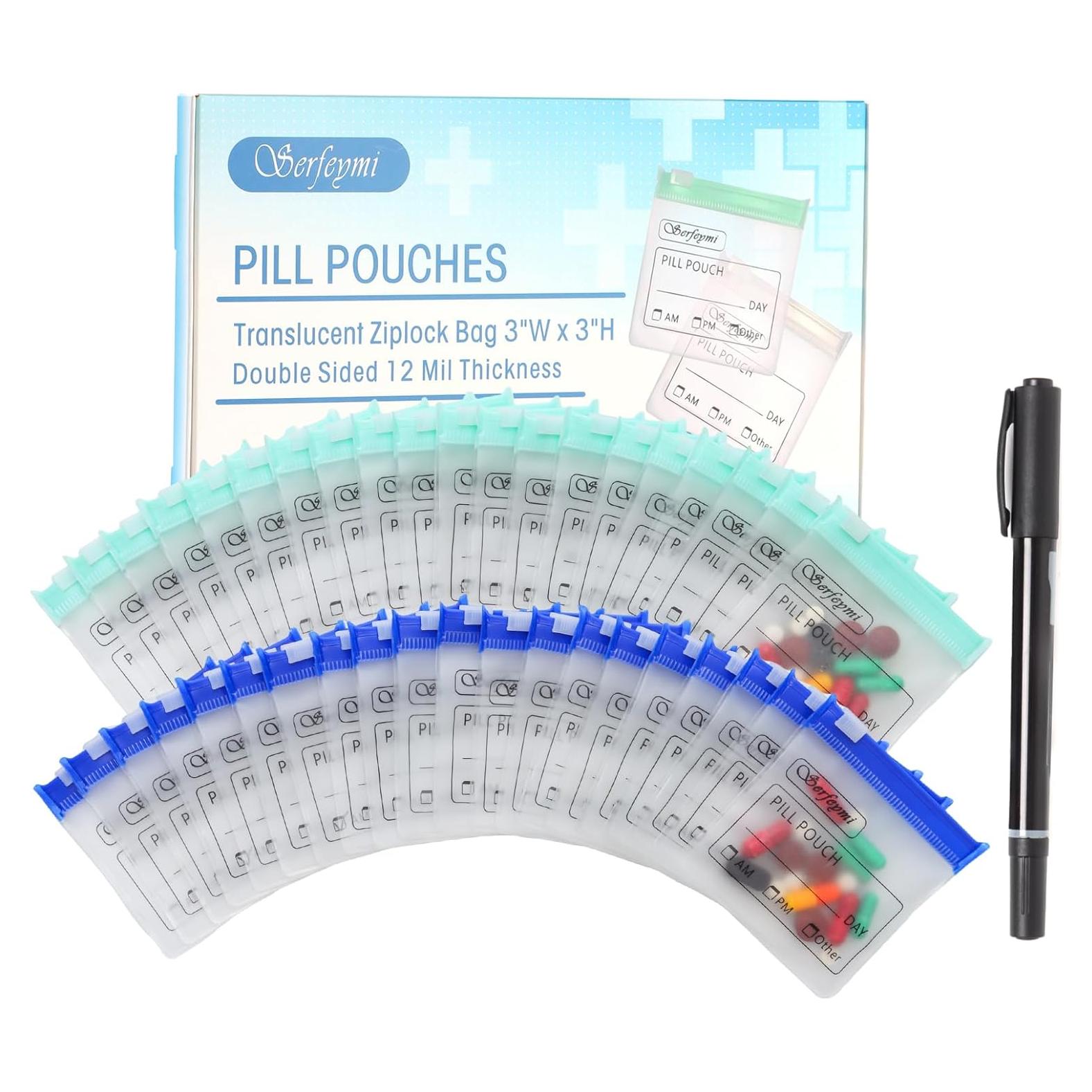 Organizador de Pastillas Serfeymi 48 Pcs Translúcido 76x76mm