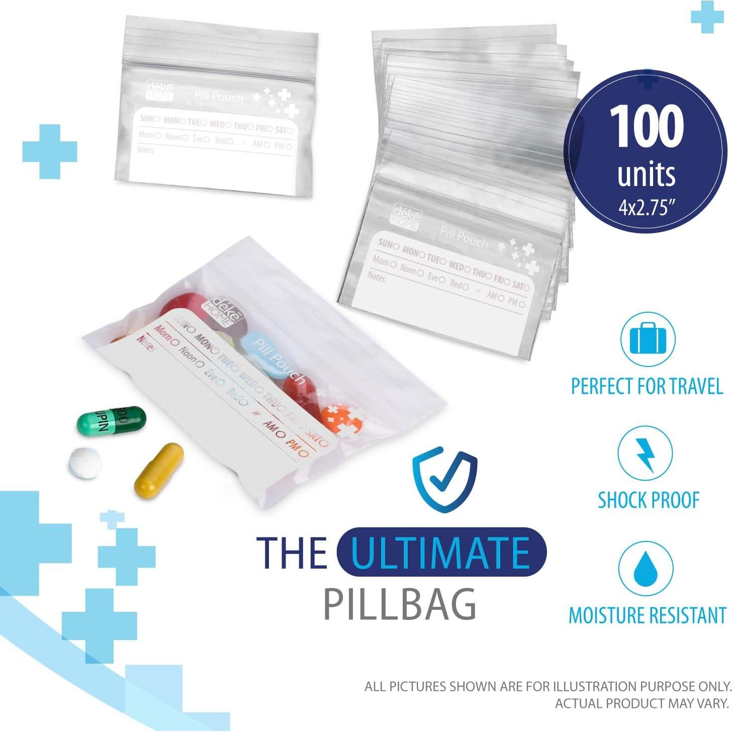 Bolsas de Pastillas Reutilizables Deke Home - 100 Unidades 10x7 cm