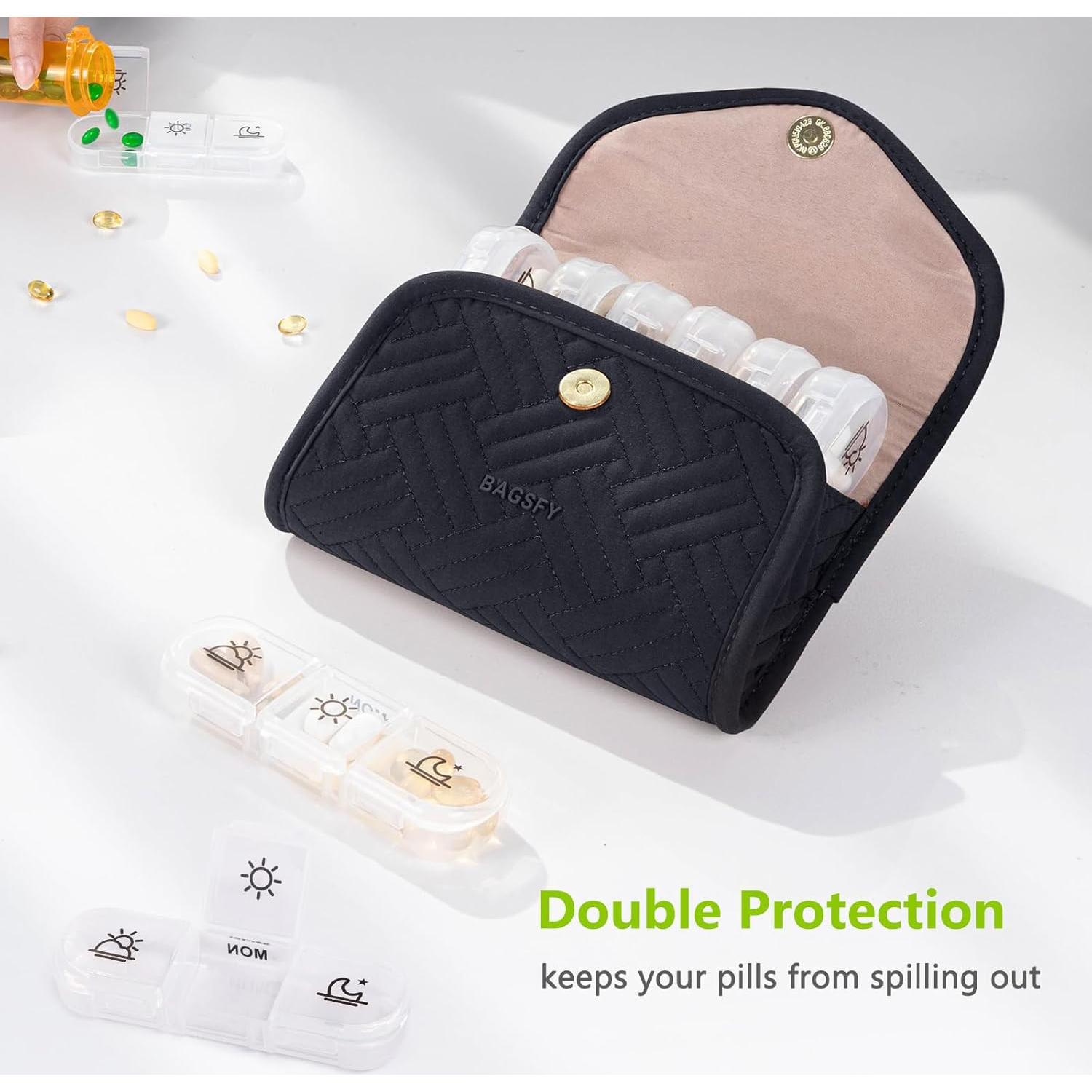 Organizador Semanal de Pastillas BAGSFY 3 Veces al Día Estuche Tela