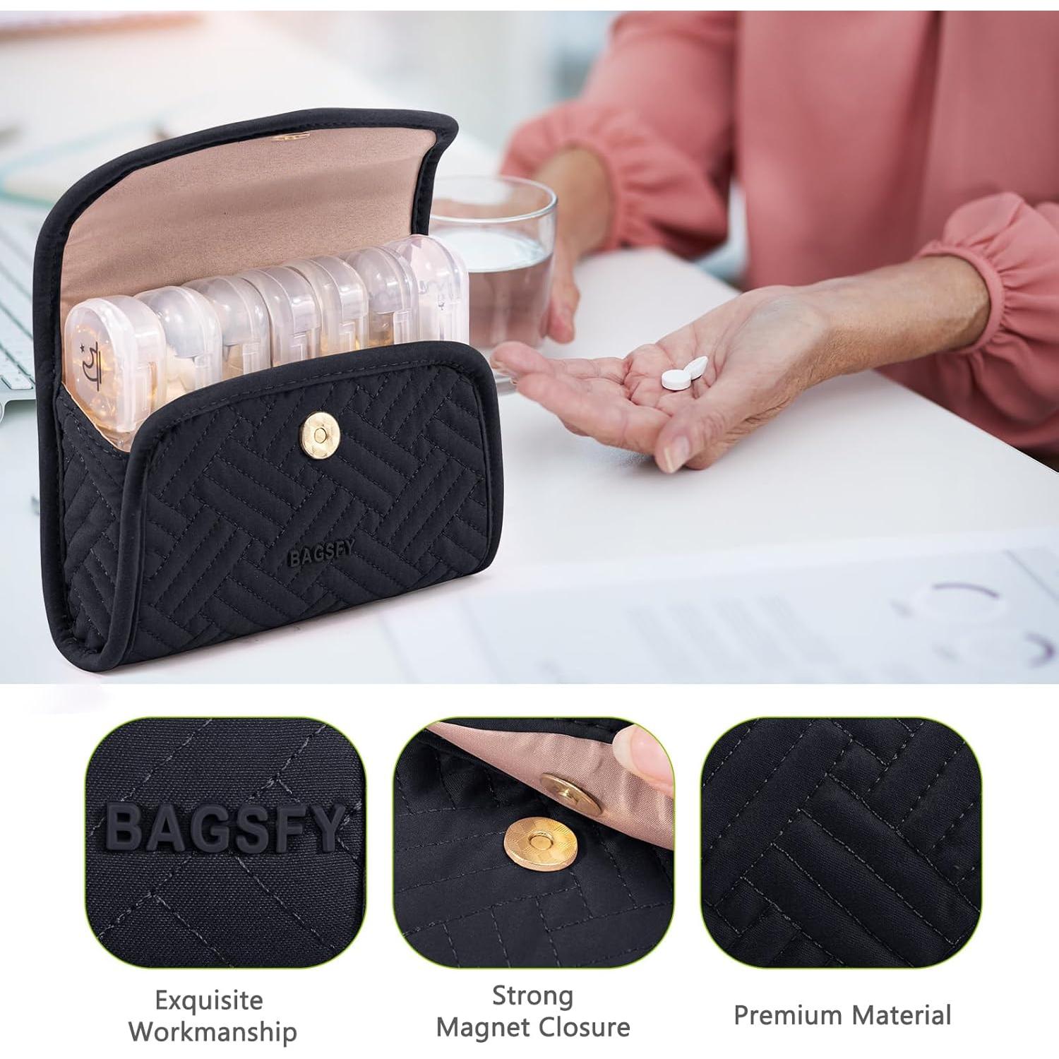 Organizador Semanal de Pastillas BAGSFY 3 Veces al Día Estuche Tela