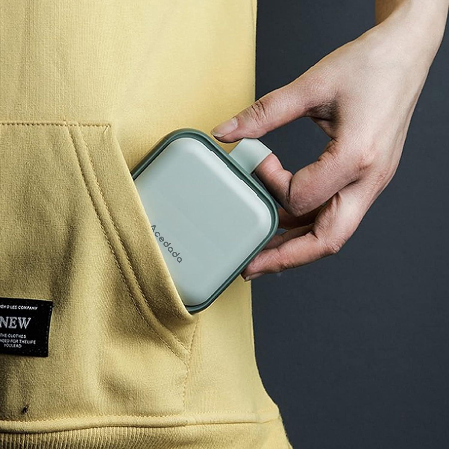 Estuche para Pastillas Acedada Verde 4 Compartimentos Portátil