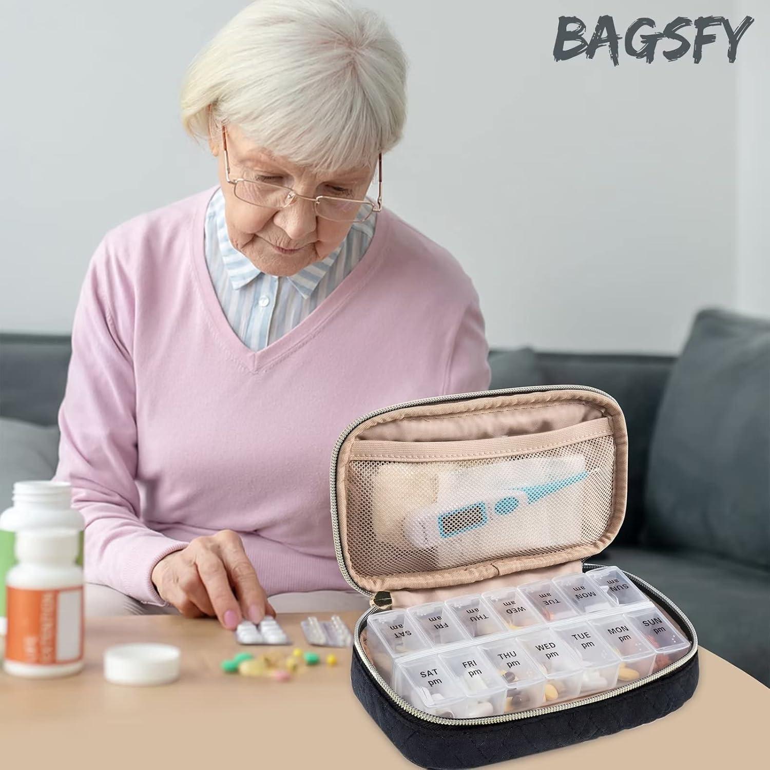 Organizador Semanal de Pastillas BAGSFY Negro 2 Veces al Día