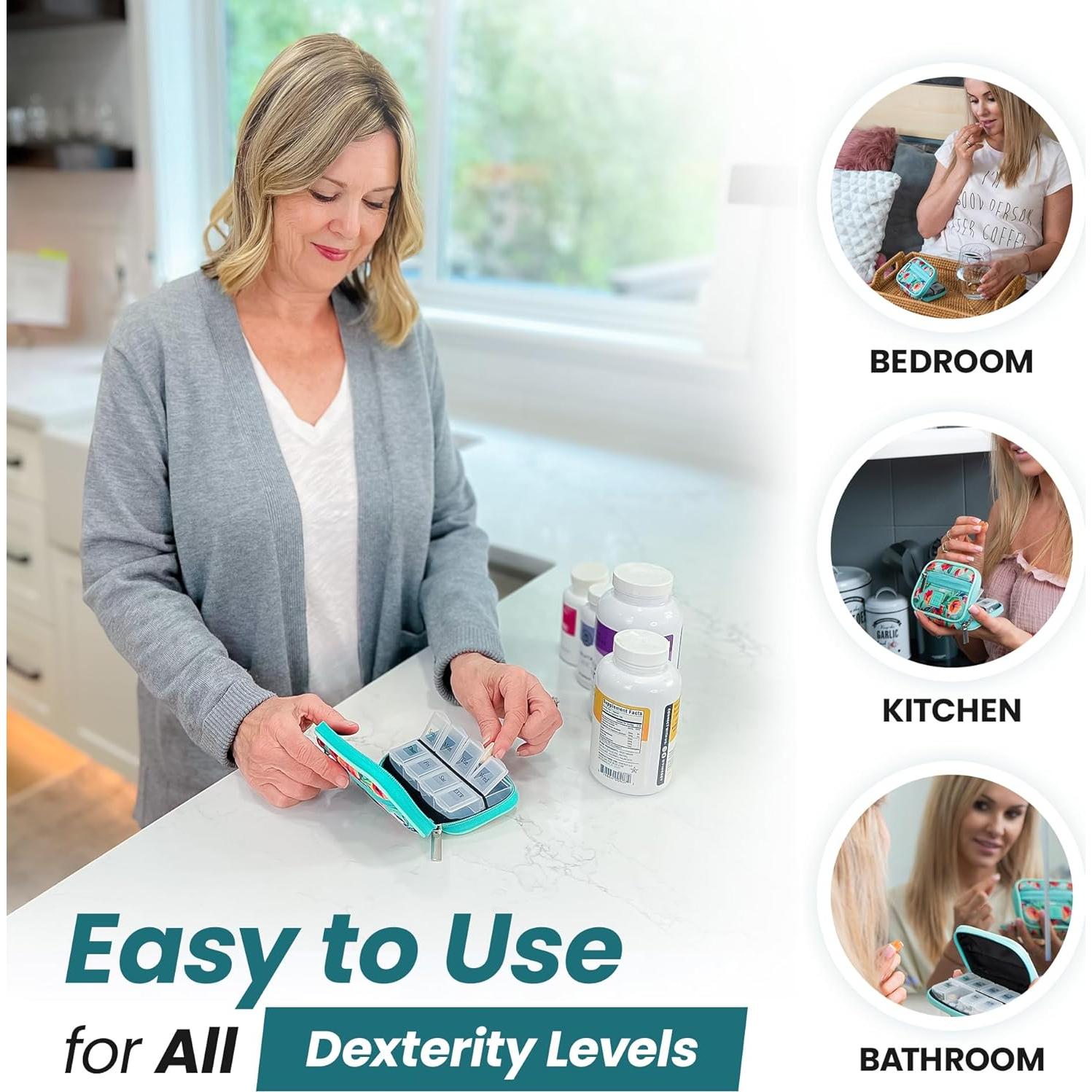 Organizador de Pastillas BEGA Verde Azulado 8 Compartimentos