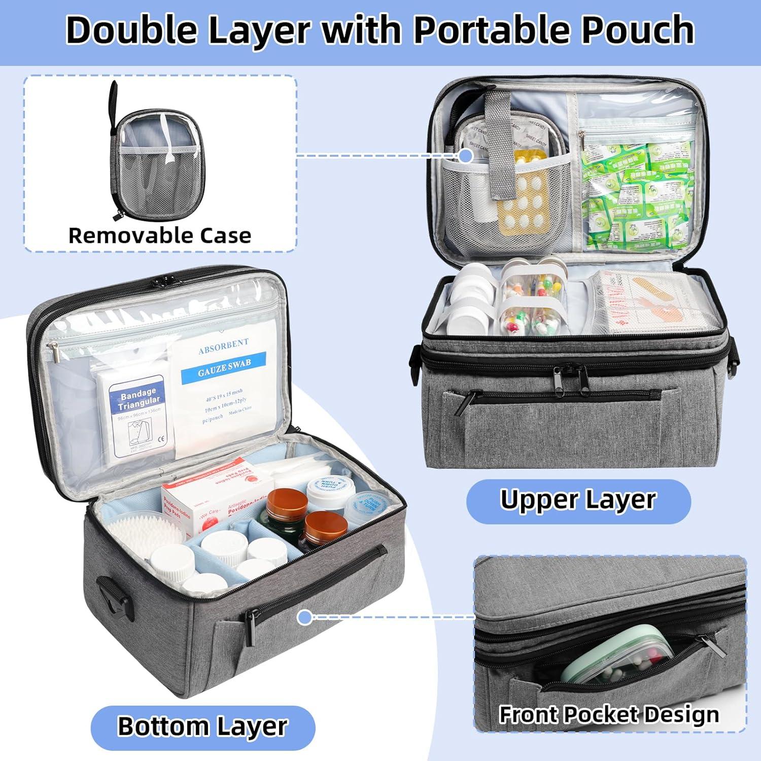 Estuche Organizador de Medicamentos Tesuko Doble Capa 28x18cm