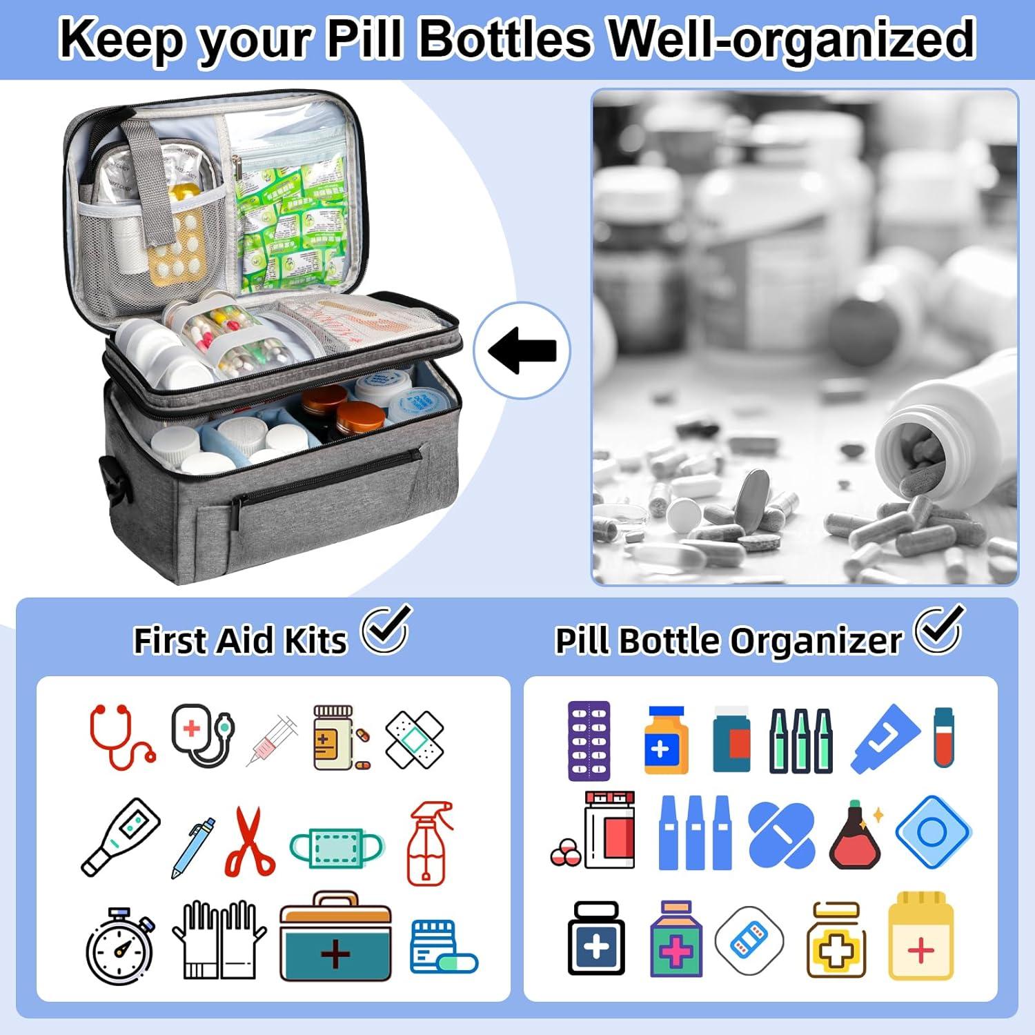 Estuche Organizador de Medicamentos Tesuko Doble Capa 28x18cm