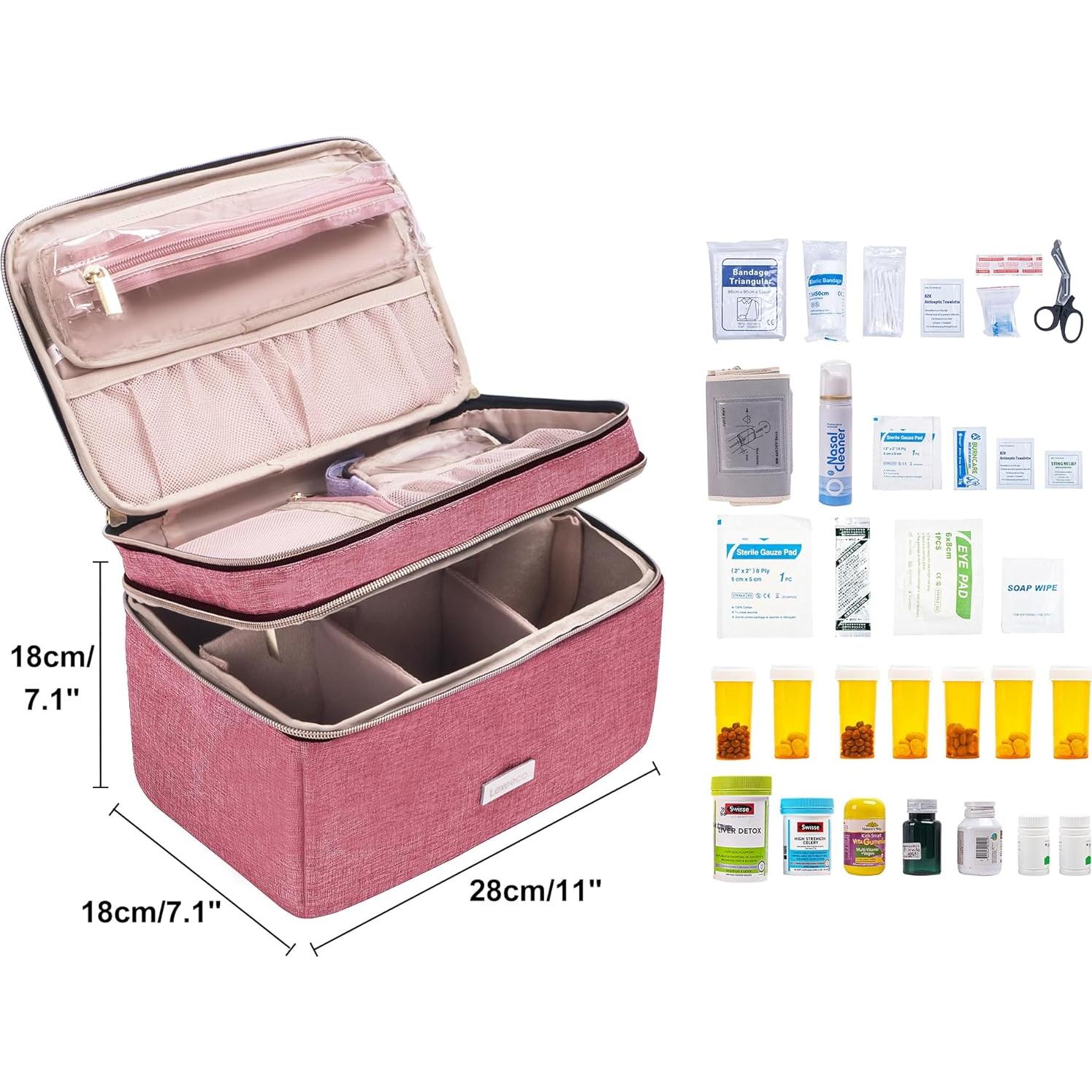 Bolsa de Almacenamiento de Medicamentos Lexeeco Roja 29x20.5 cm