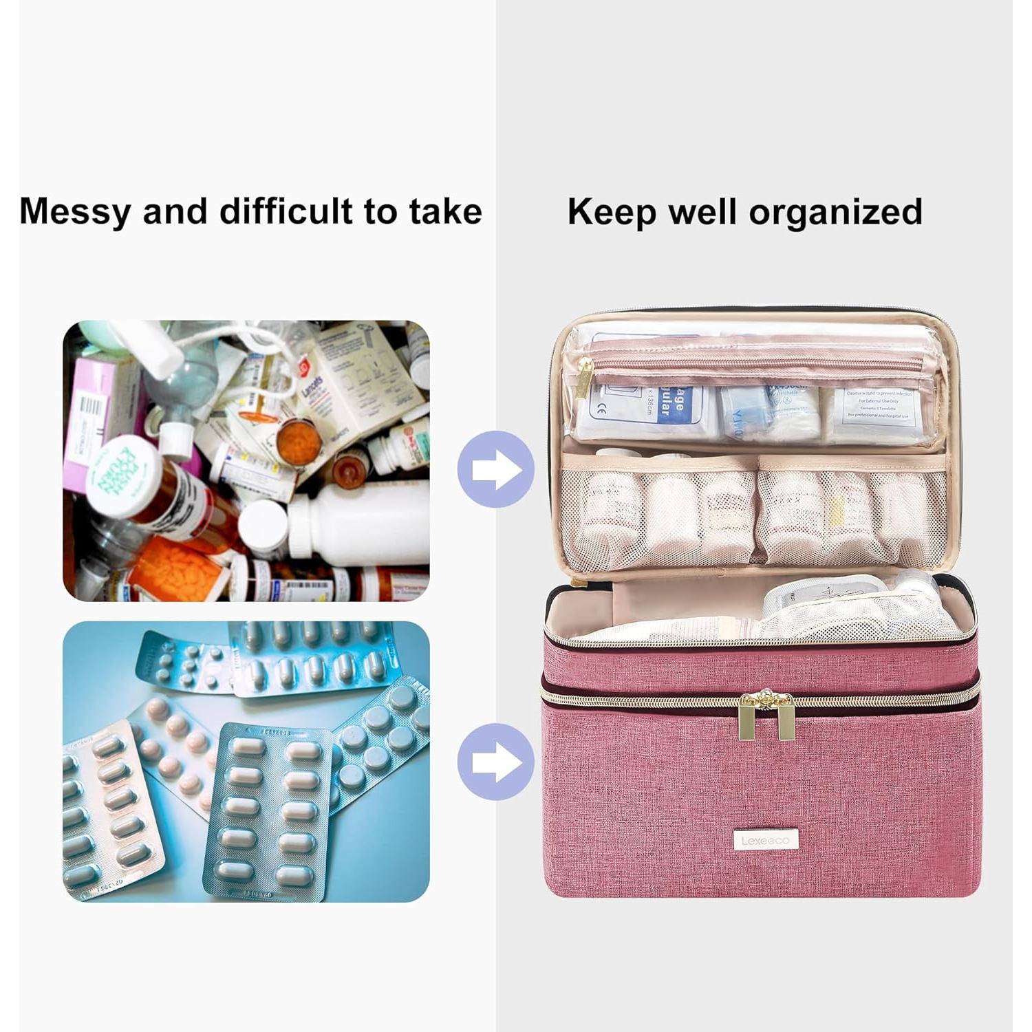 Bolsa de Almacenamiento de Medicamentos Lexeeco Roja 29x20.5 cm