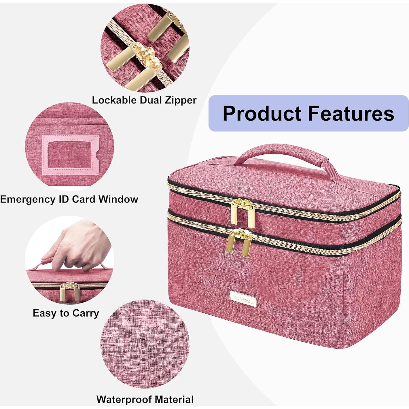 Bolsa de Almacenamiento de Medicamentos Lexeeco Roja 29x20.5 cm