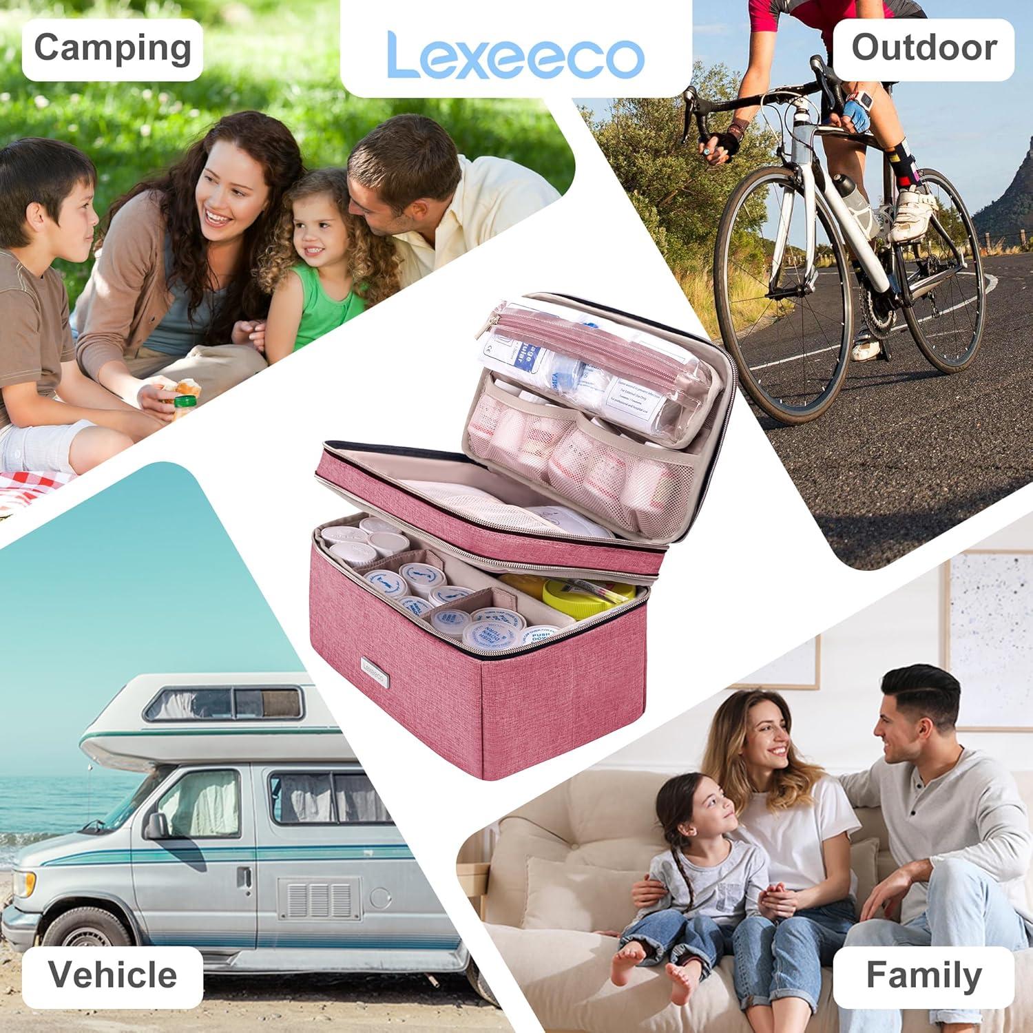 Bolsa de Almacenamiento de Medicamentos Lexeeco Roja 29x20.5 cm